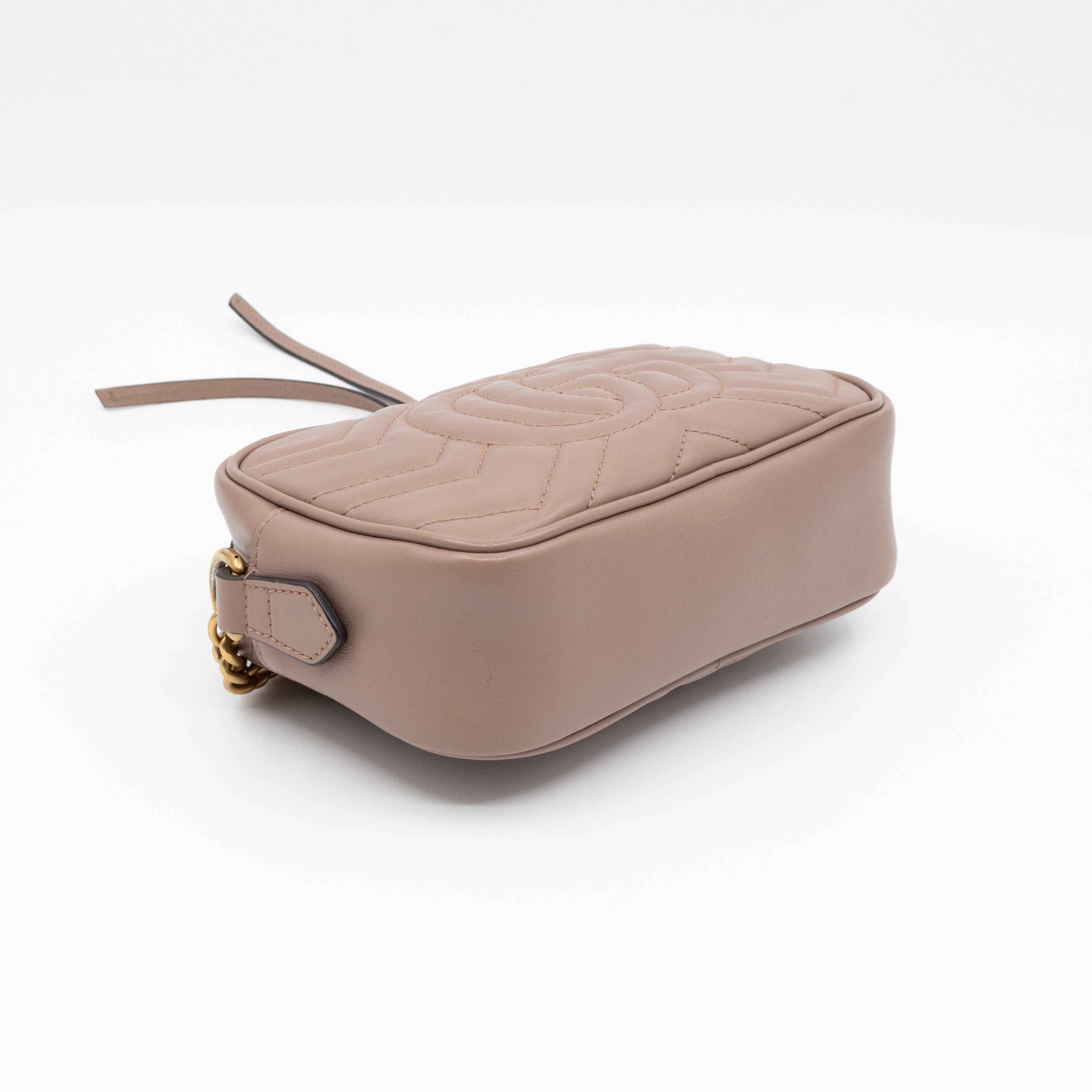 GG Marmont Mini Camera Bag Rose Beige Leather