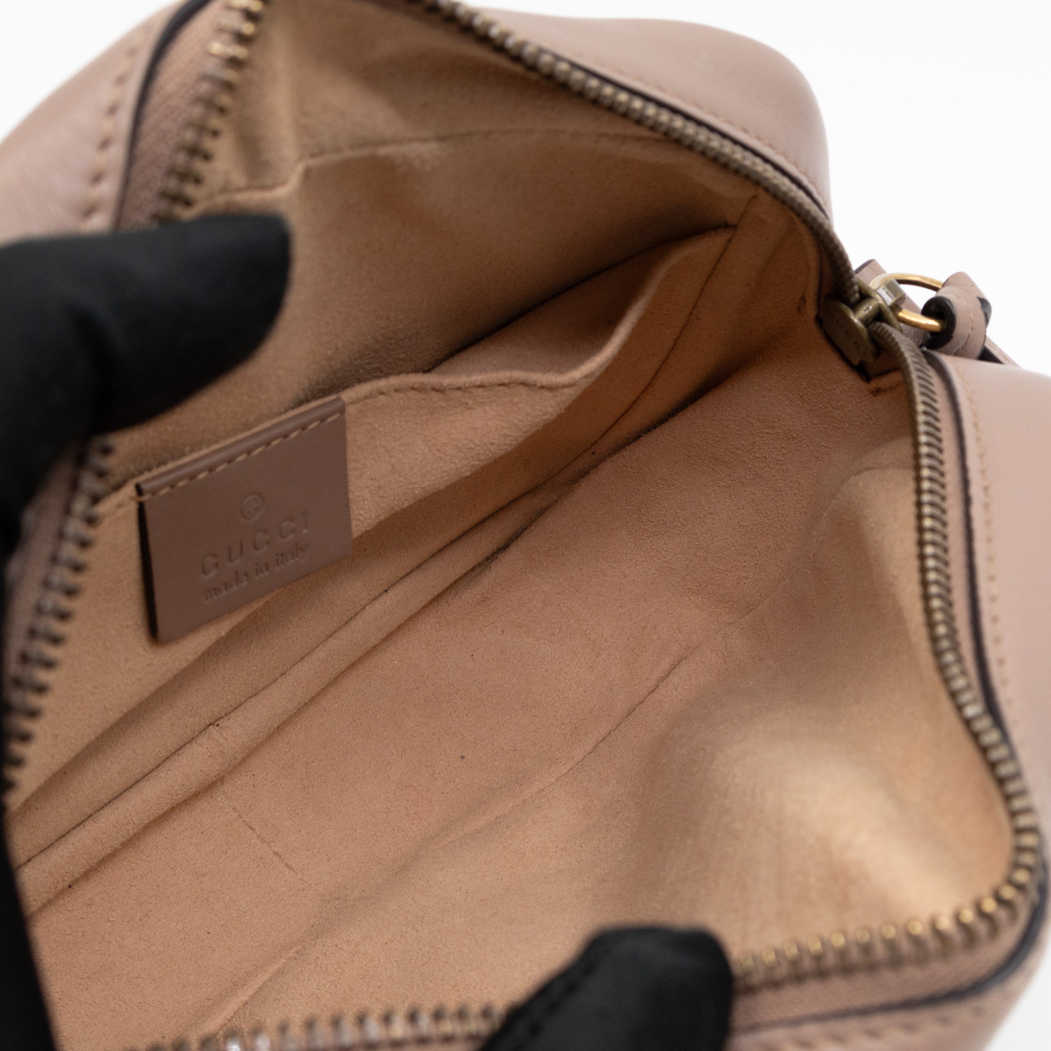 GG Marmont Mini Camera Bag Rose Beige Leather