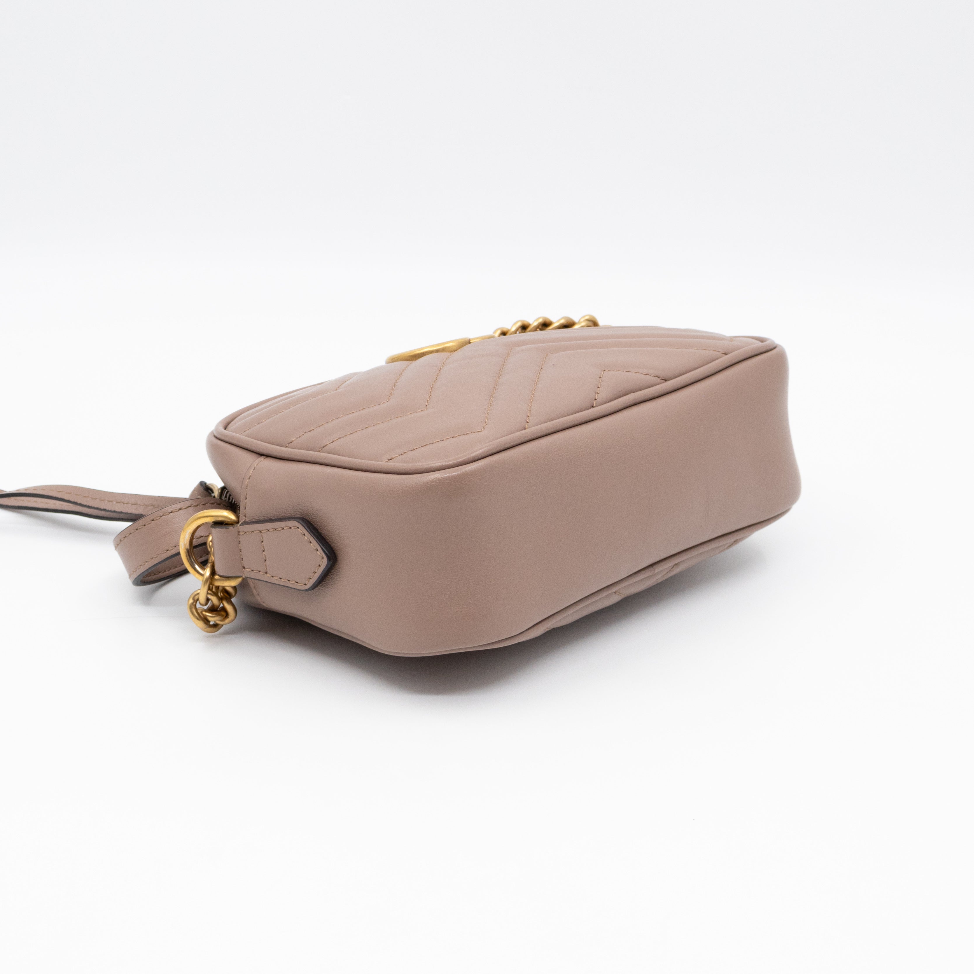GG Marmont Mini Camera Bag Rose Beige Leather
