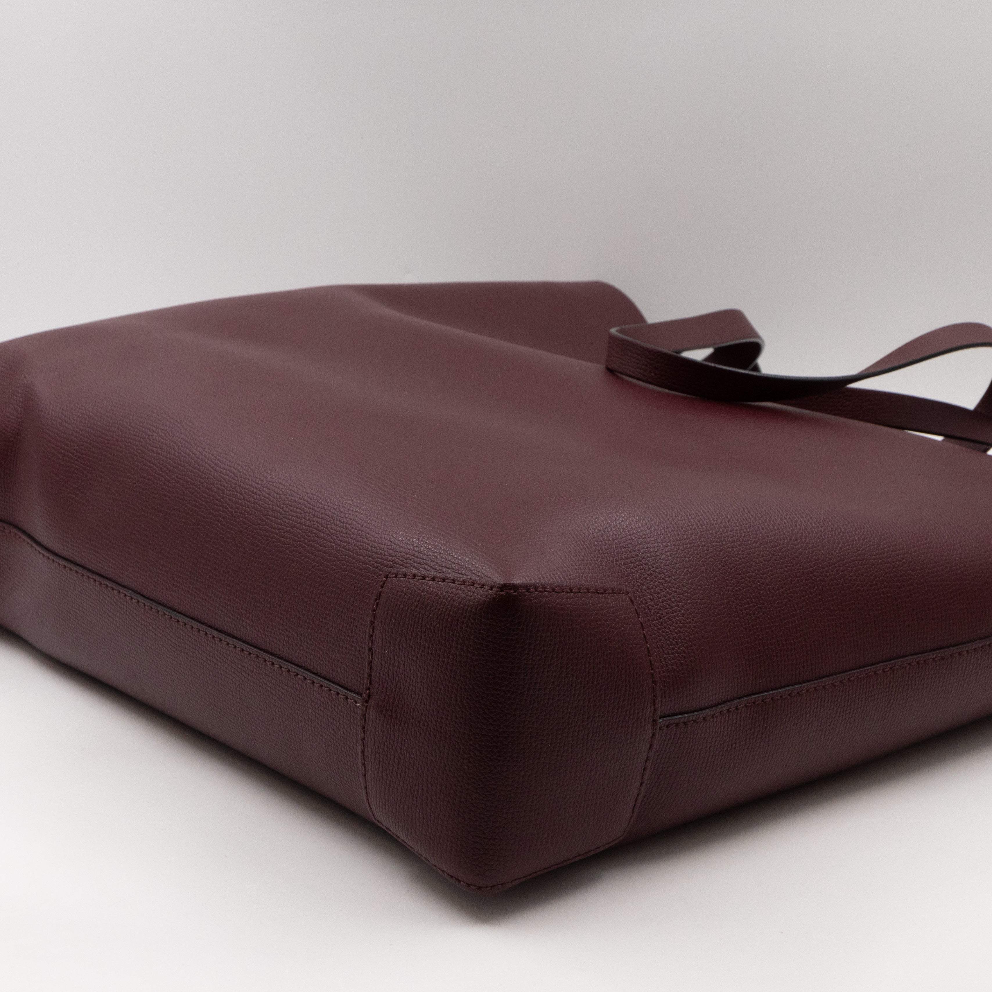 Large Embossed Crest Tote Burgundy Leather & House Check