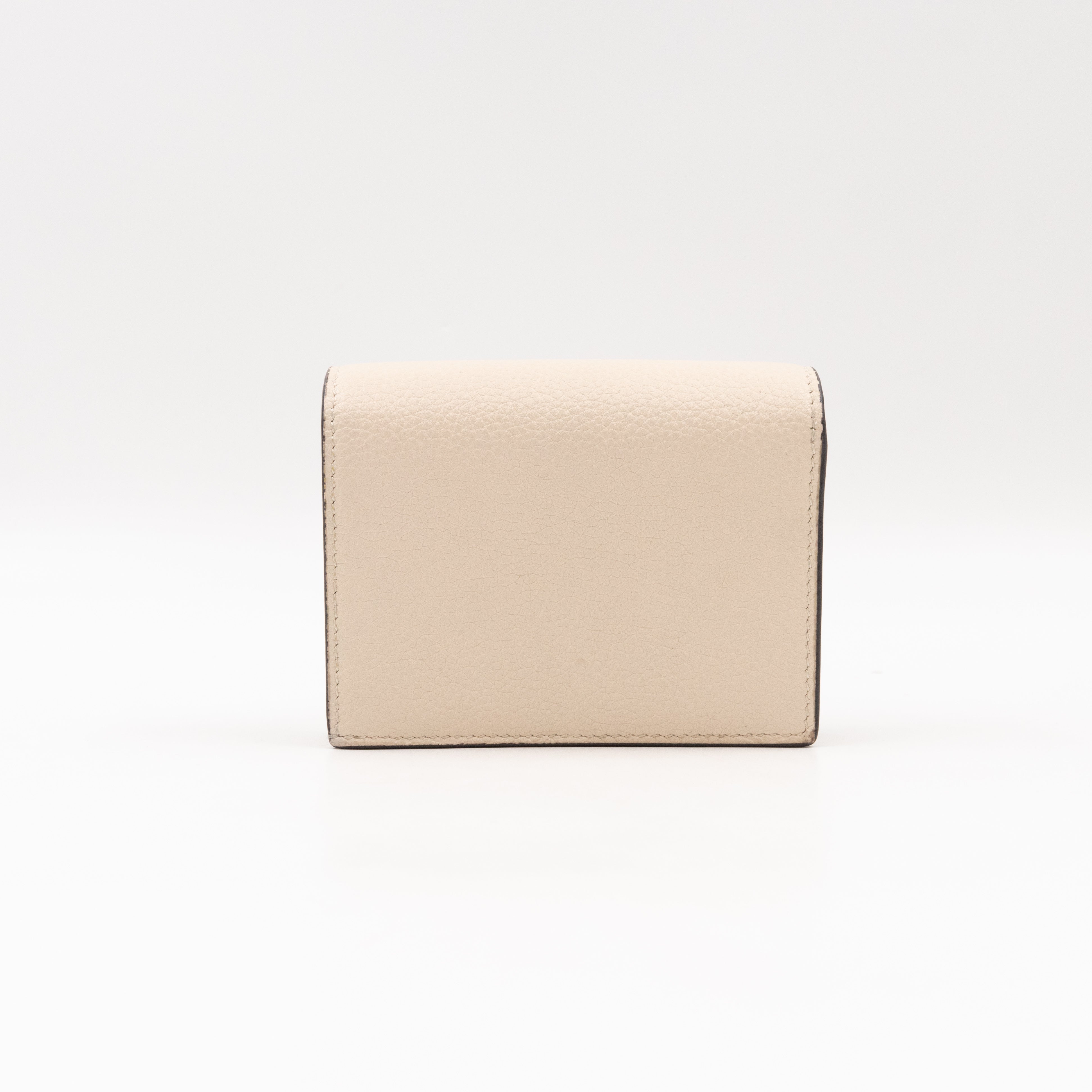 Zumi Chain Card Case Wallet White Leather