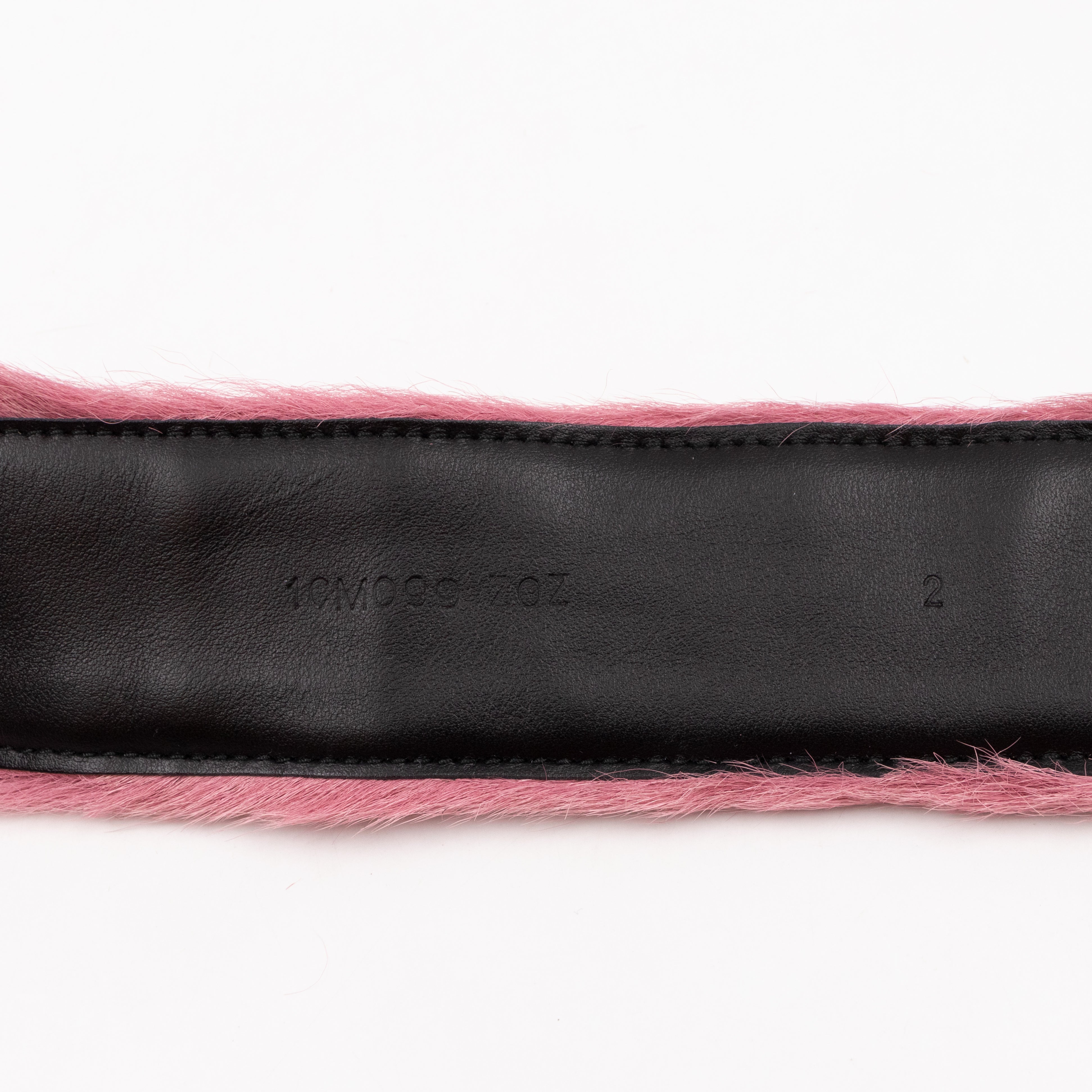 Runway Wide Pink Fur Belt 85/34
