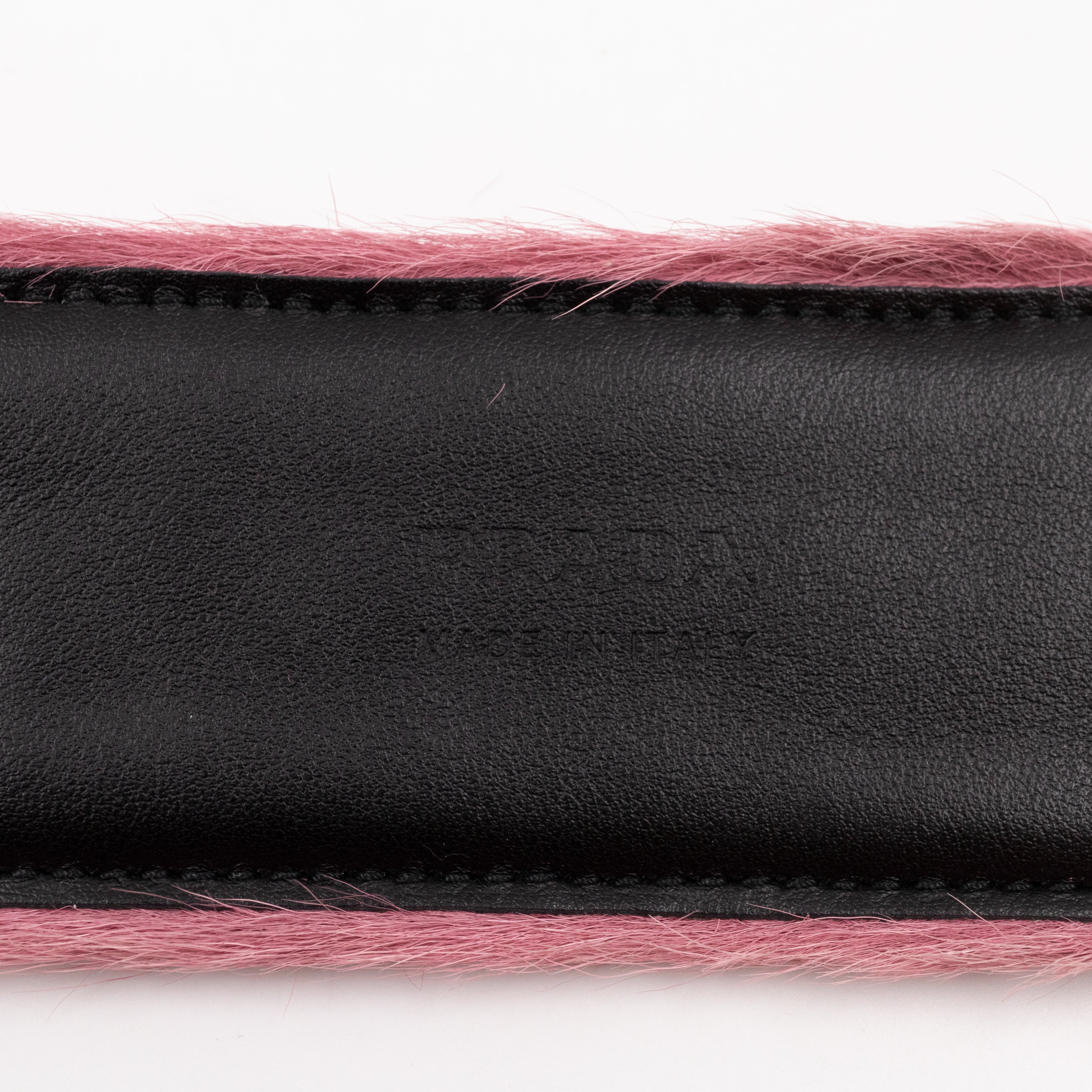 Runway Wide Pink Fur Belt 85/34