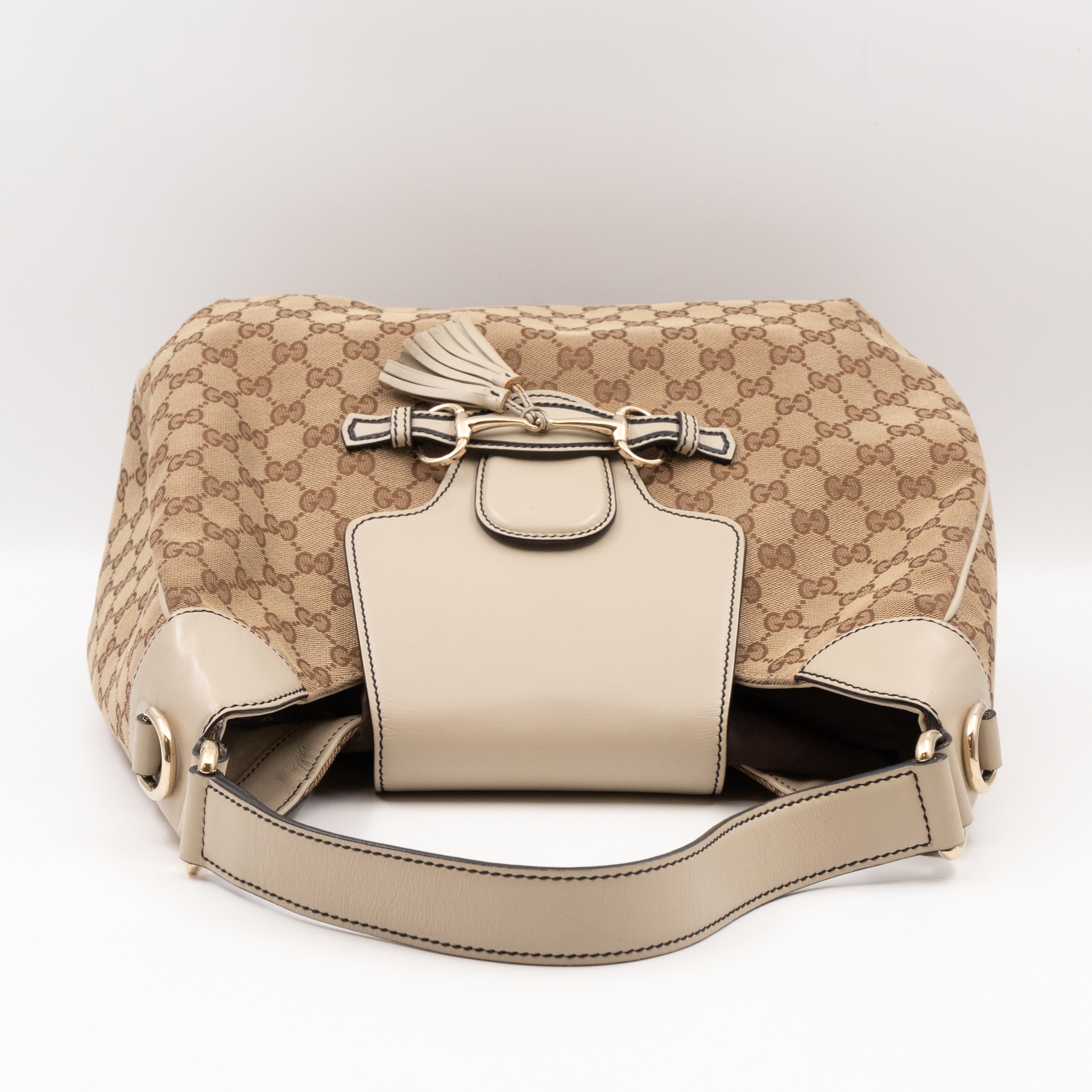 Emily Hobo Bag GG Canvas & White Leather