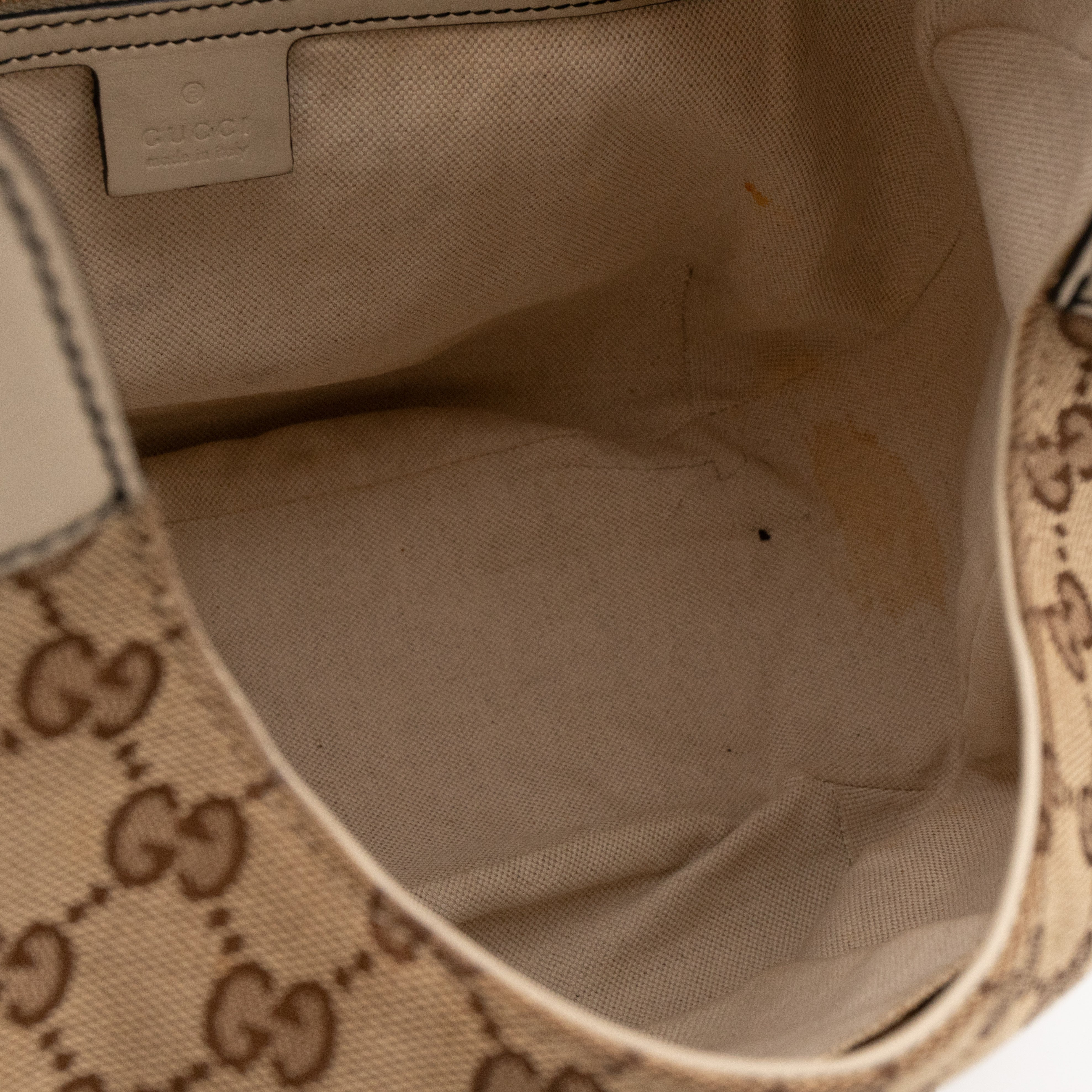 Emily Hobo Bag GG Canvas & White Leather