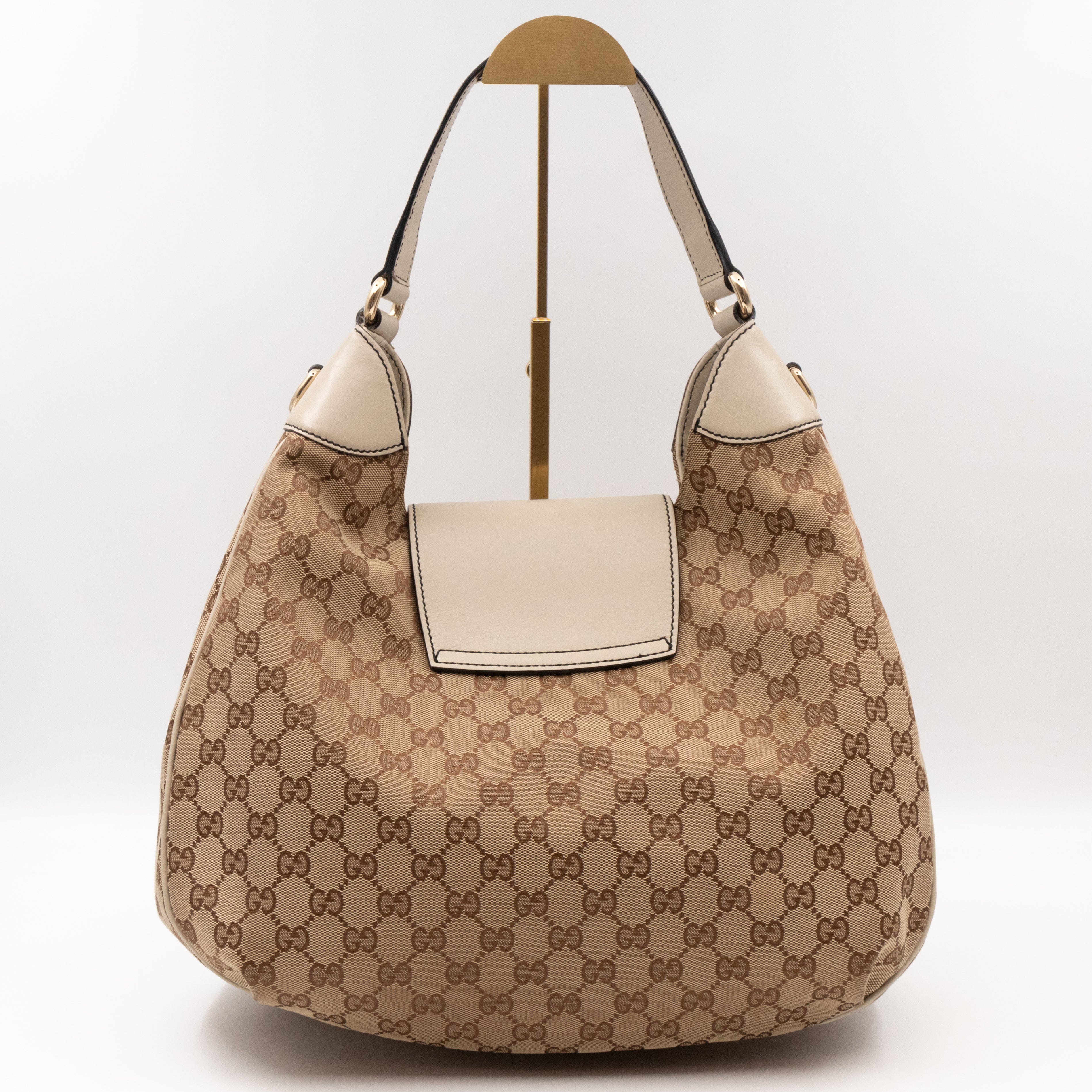 Emily Hobo Bag GG Canvas & White Leather