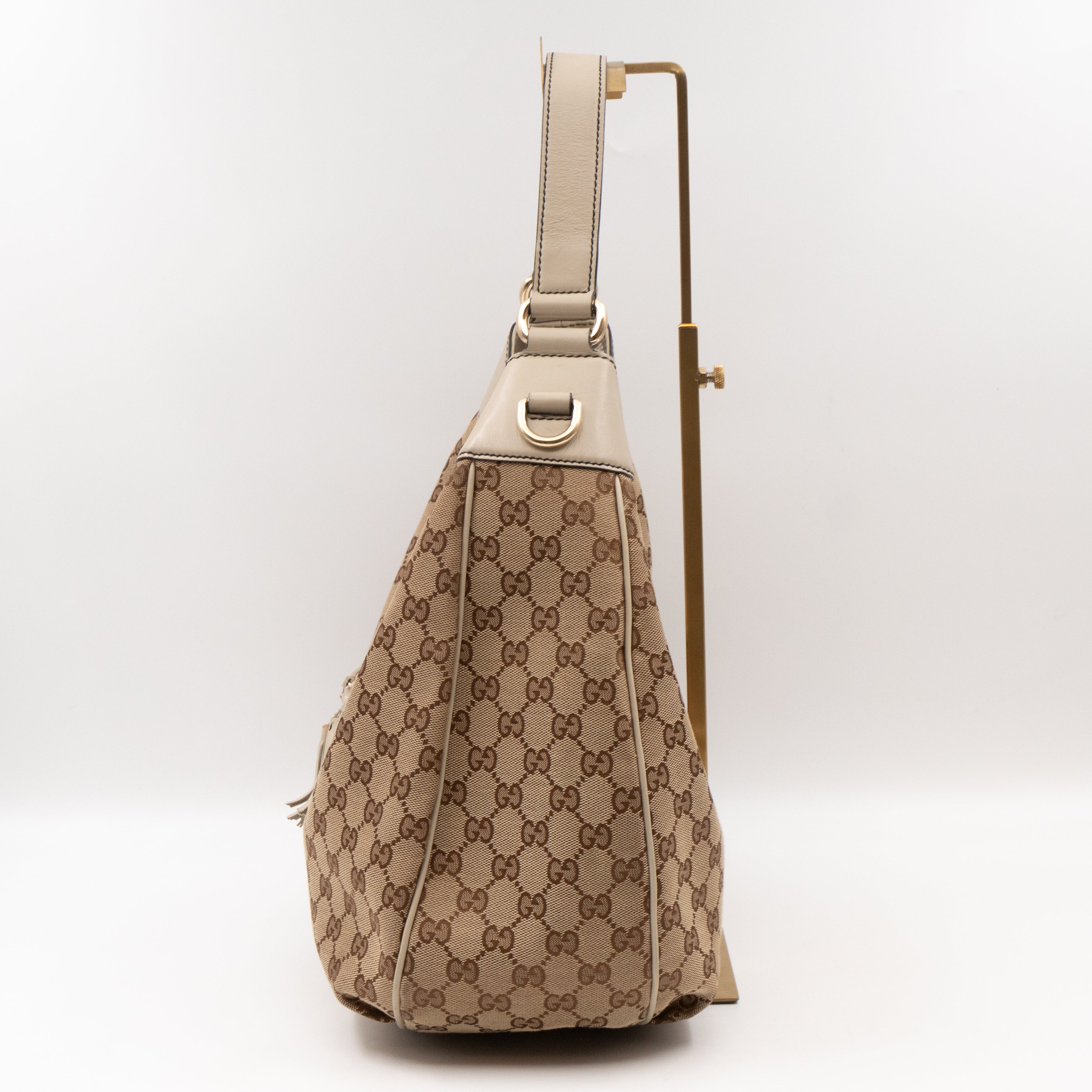 Emily Hobo Bag GG Canvas & White Leather