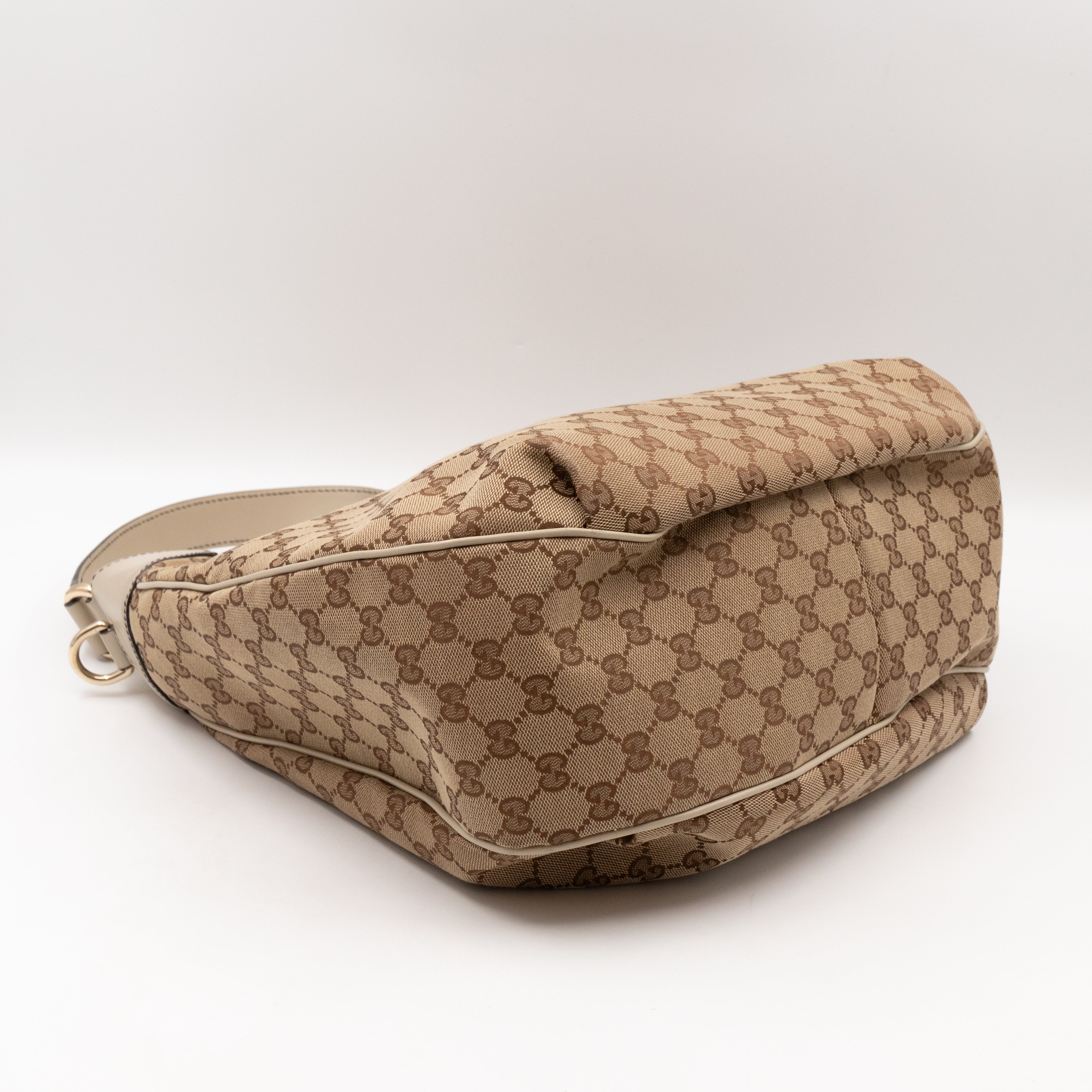 Emily Hobo Bag GG Canvas & White Leather