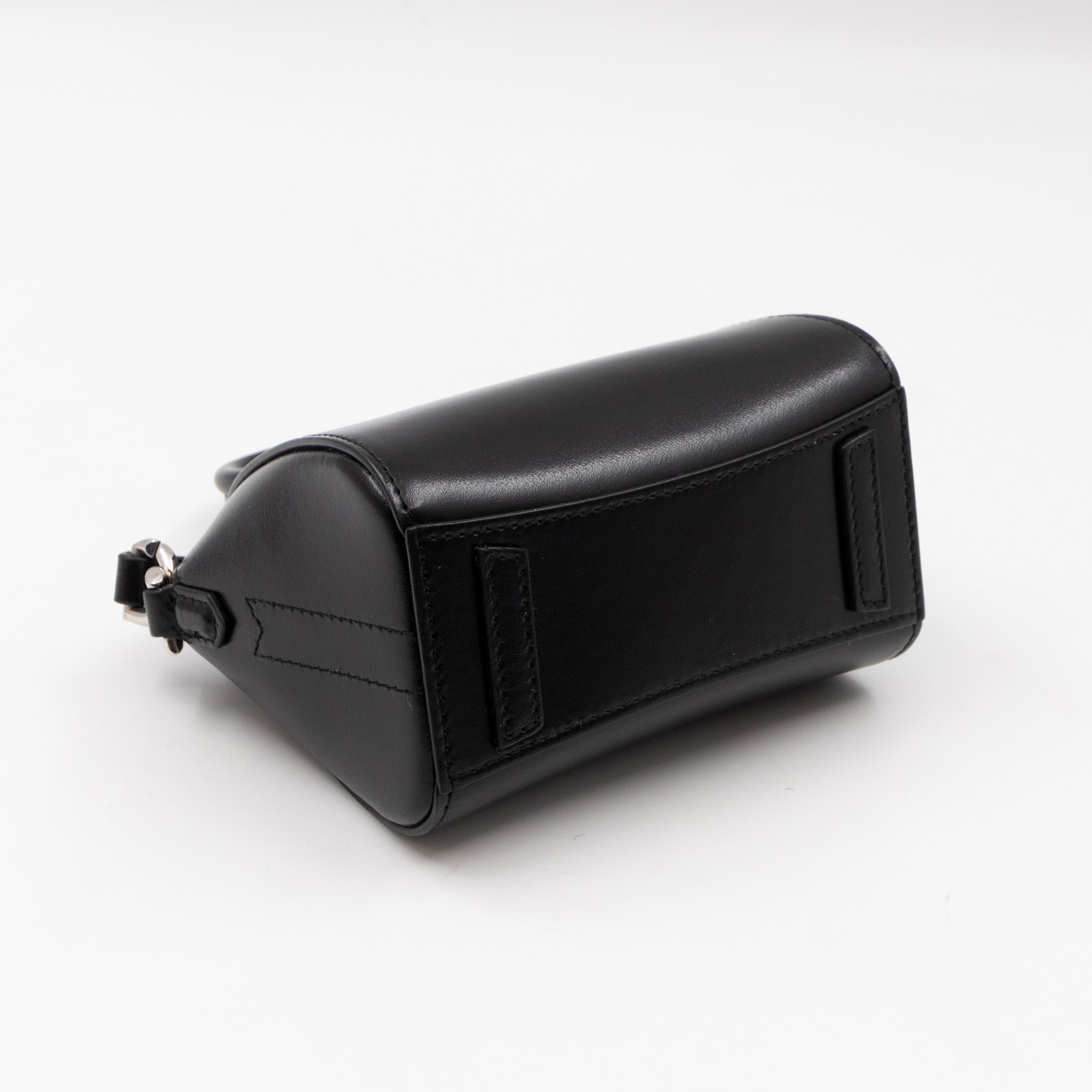 Antigona Micro Black Polished Calfskin Leather