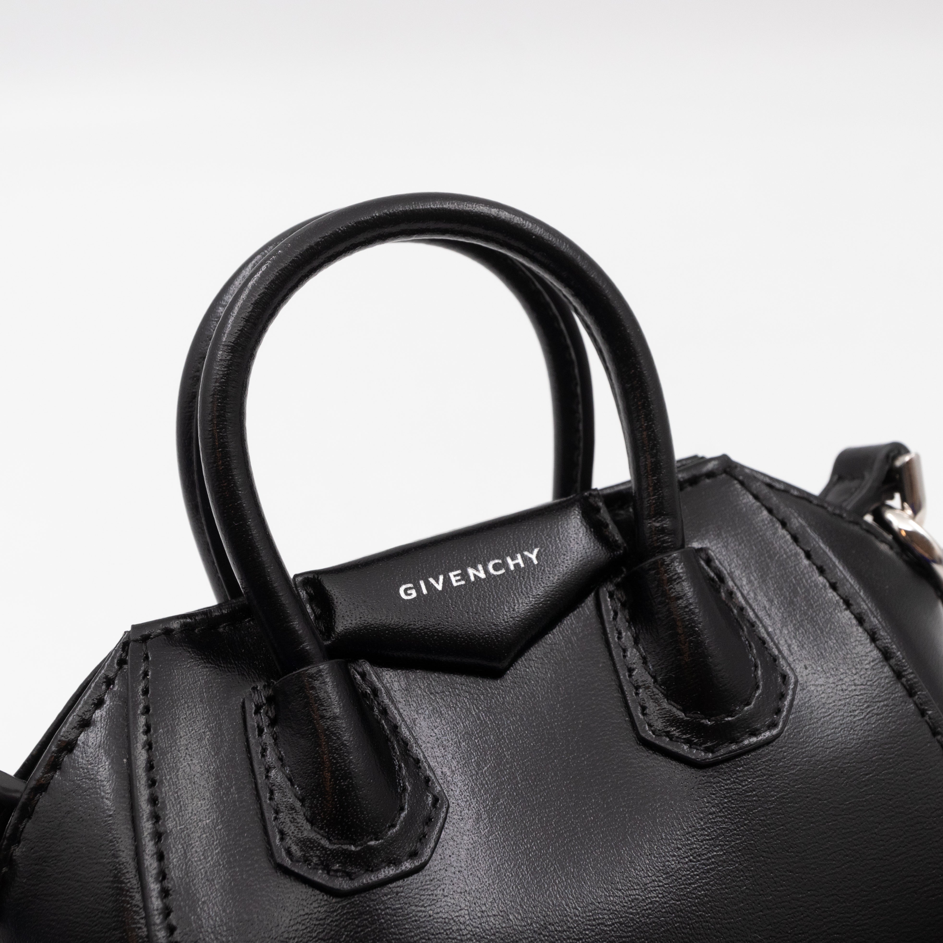 Antigona Micro Black Polished Calfskin Leather
