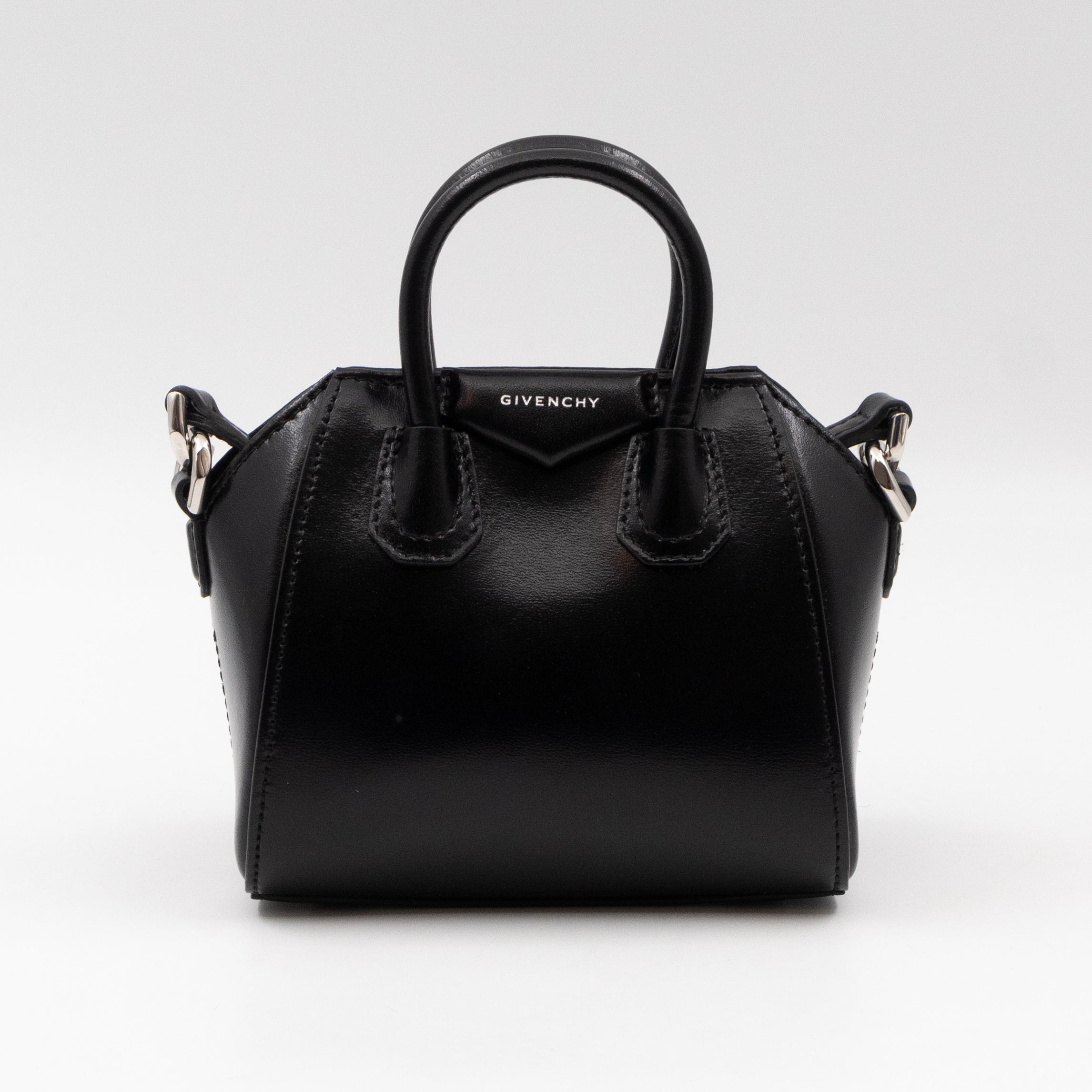 Antigona Micro Black Polished Calfskin Leather