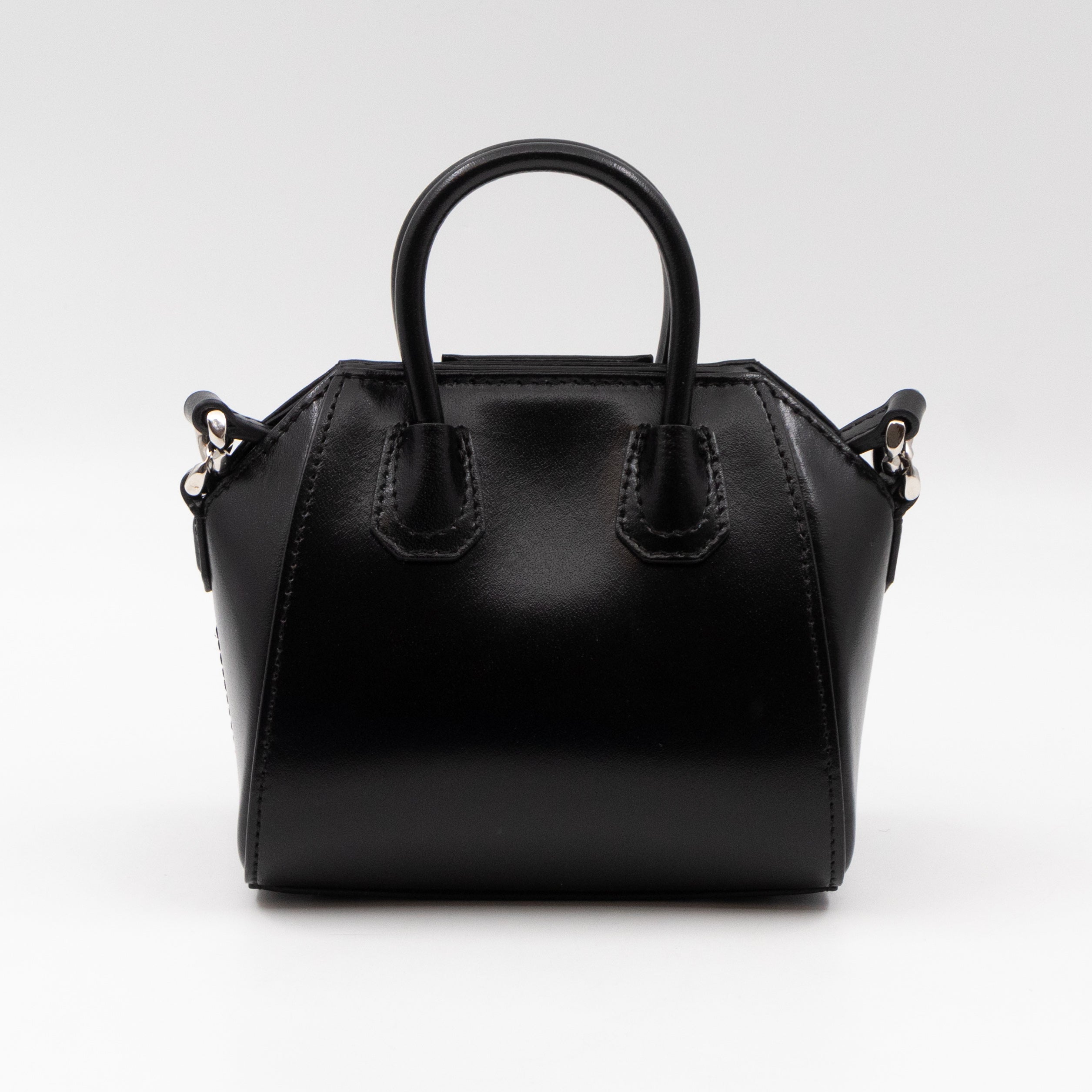 Antigona Micro Black Polished Calfskin Leather