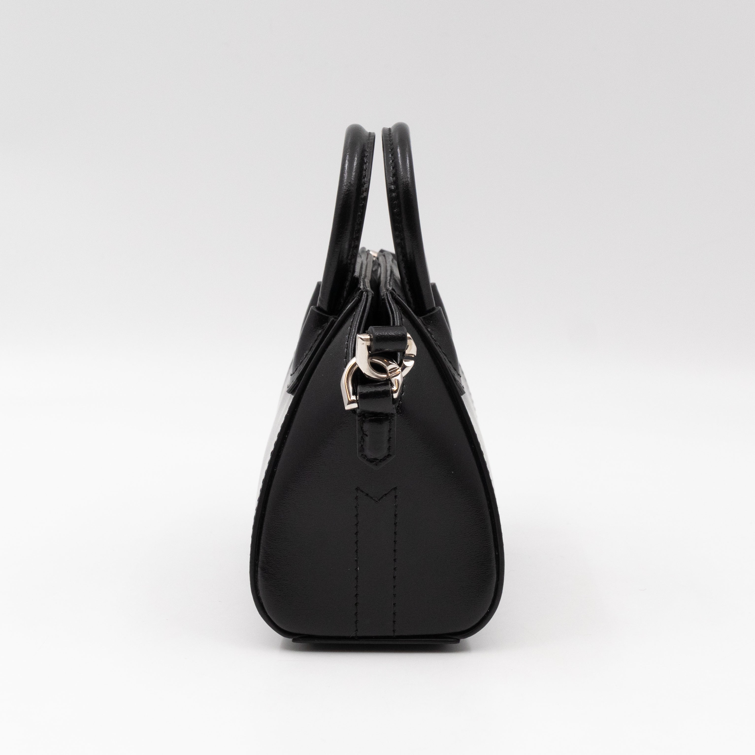 Antigona Micro Black Polished Calfskin Leather