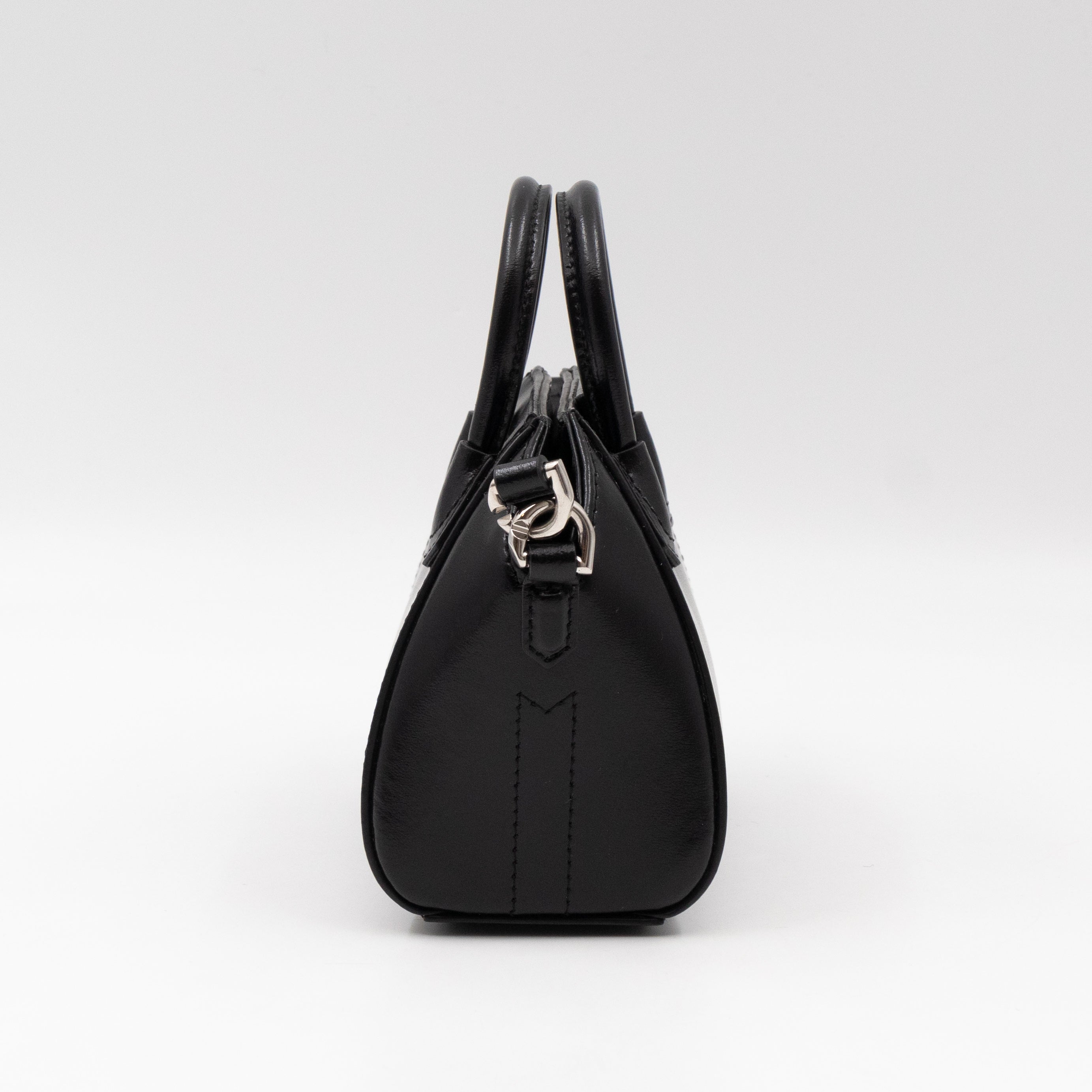 Antigona Micro Black Polished Calfskin Leather