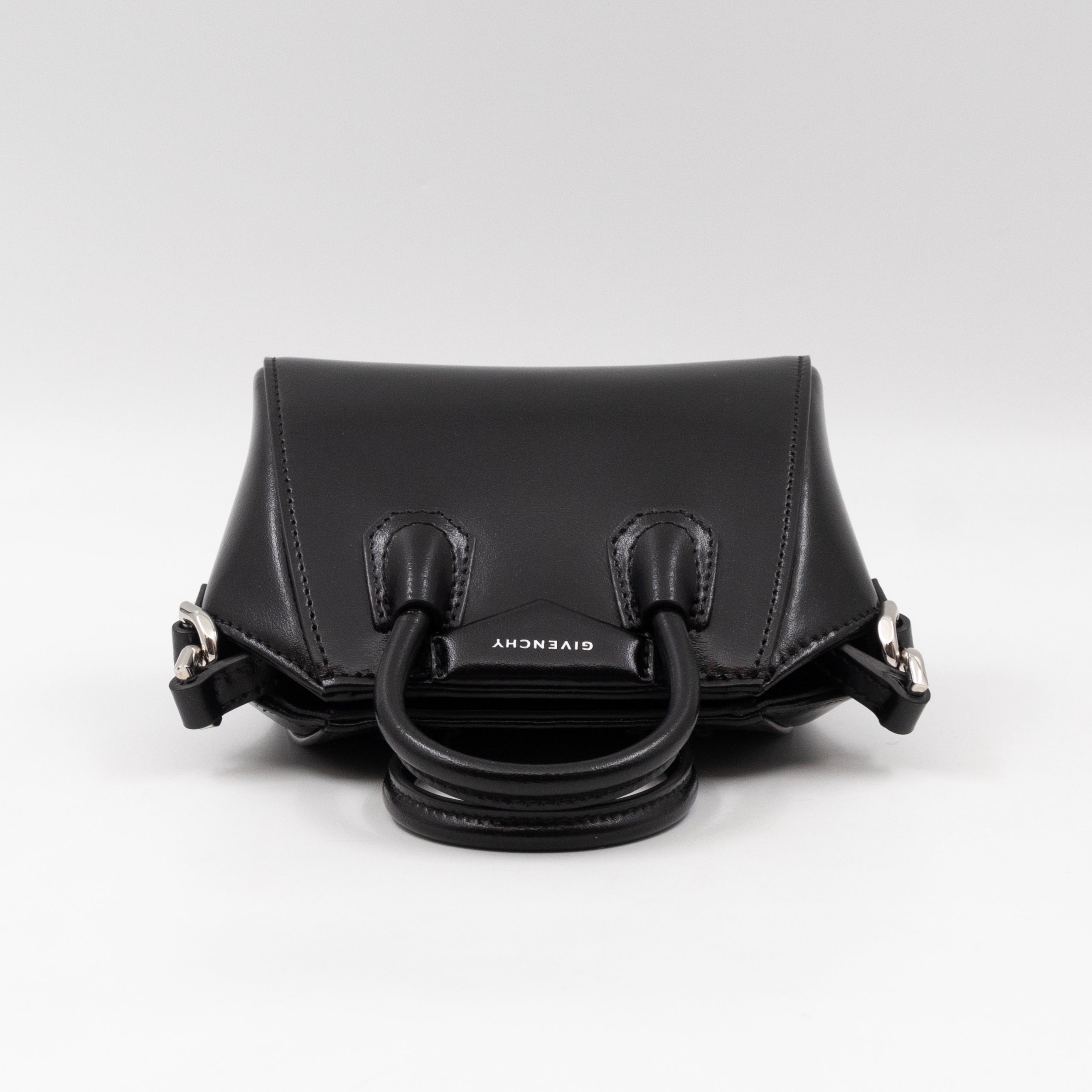 Antigona Micro Black Polished Calfskin Leather