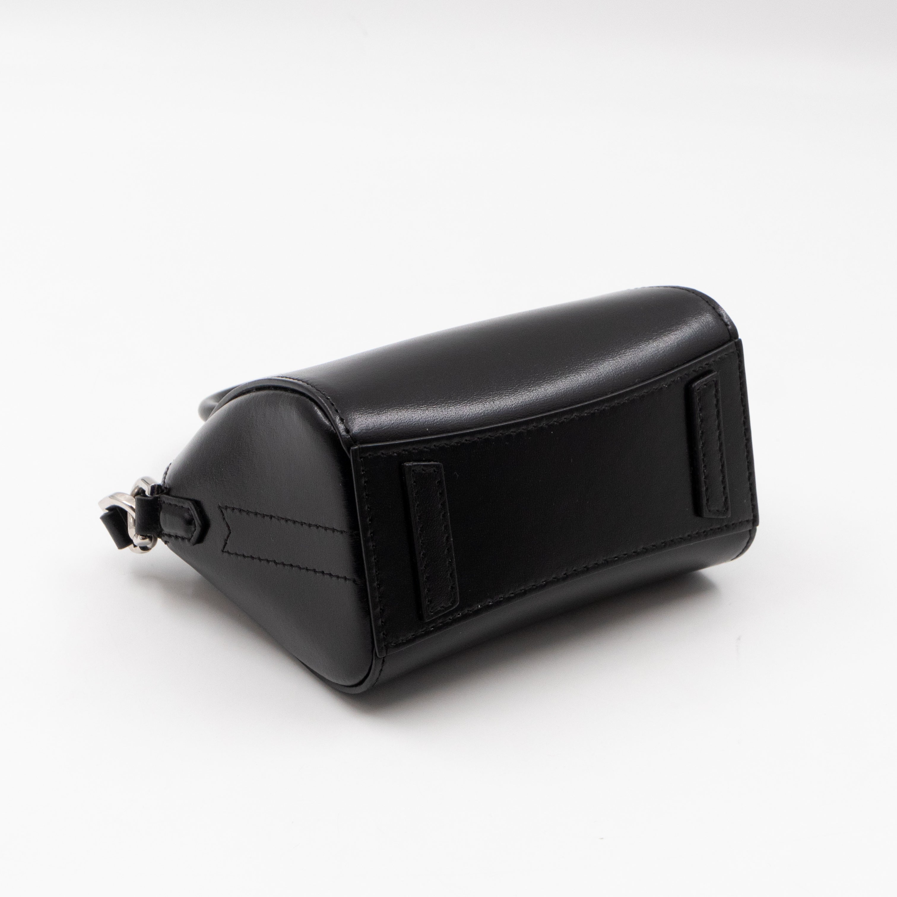 Antigona Micro Black Polished Calfskin Leather