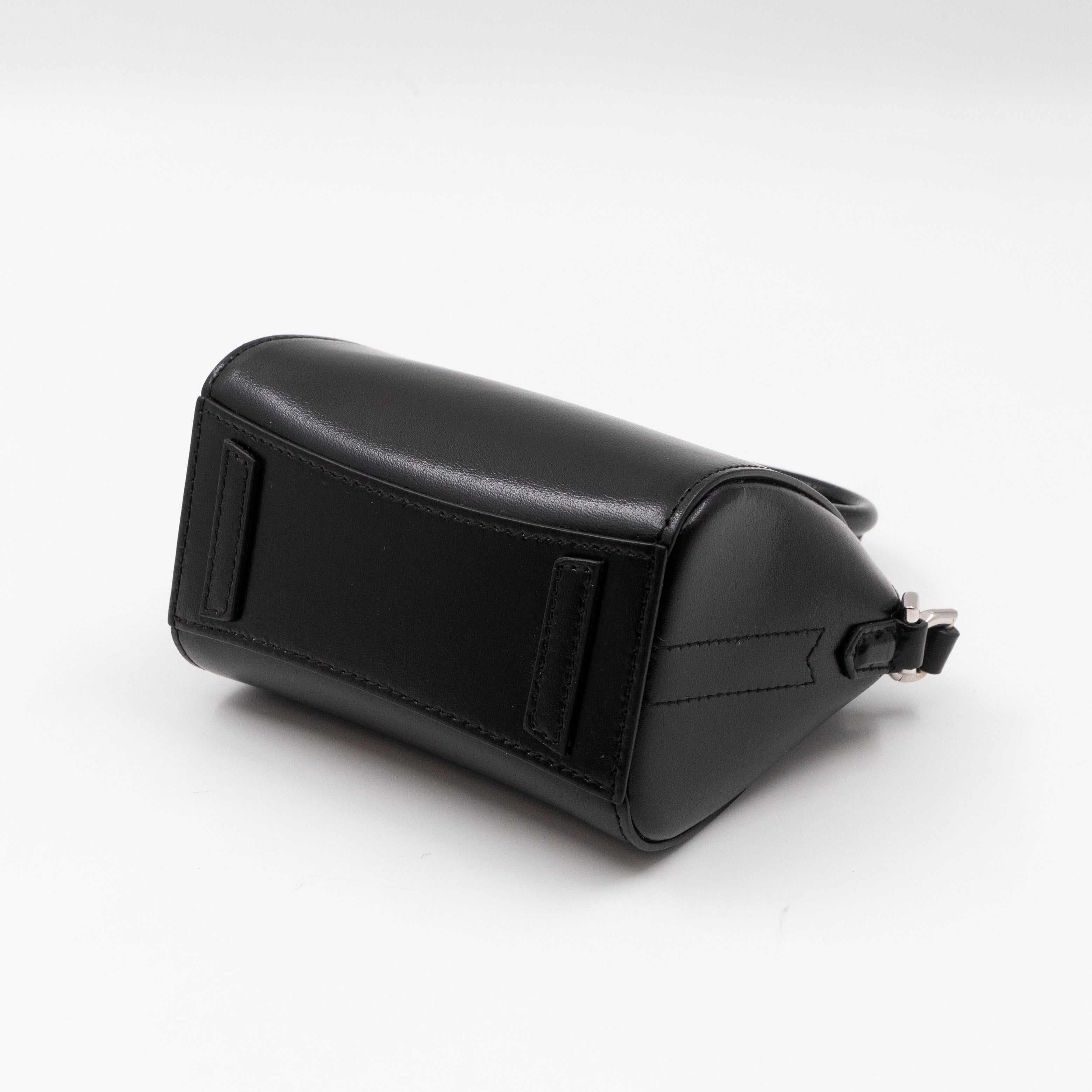 Antigona Micro Black Polished Calfskin Leather