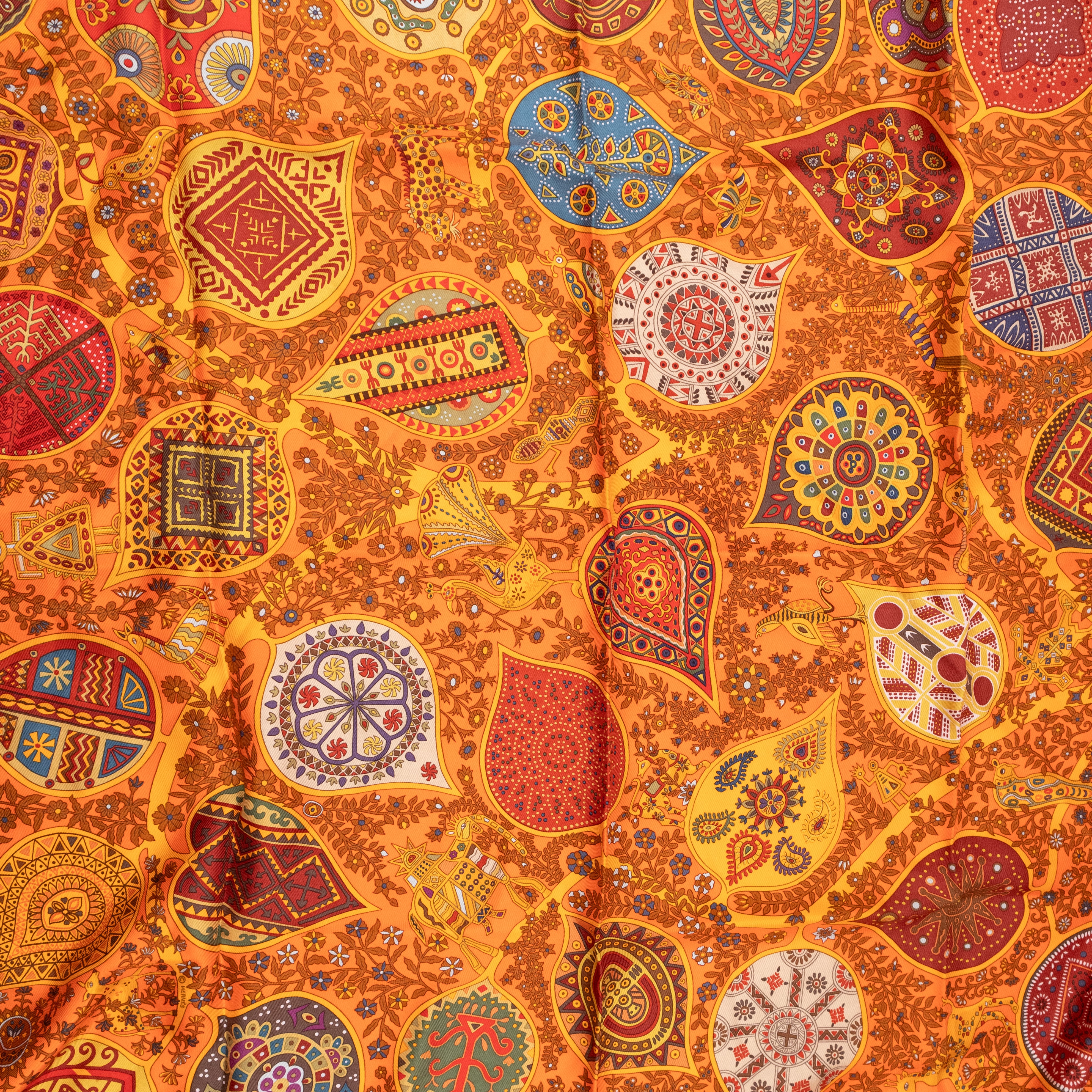 Silk Scarf 90 L’Arbre de Vie Orange