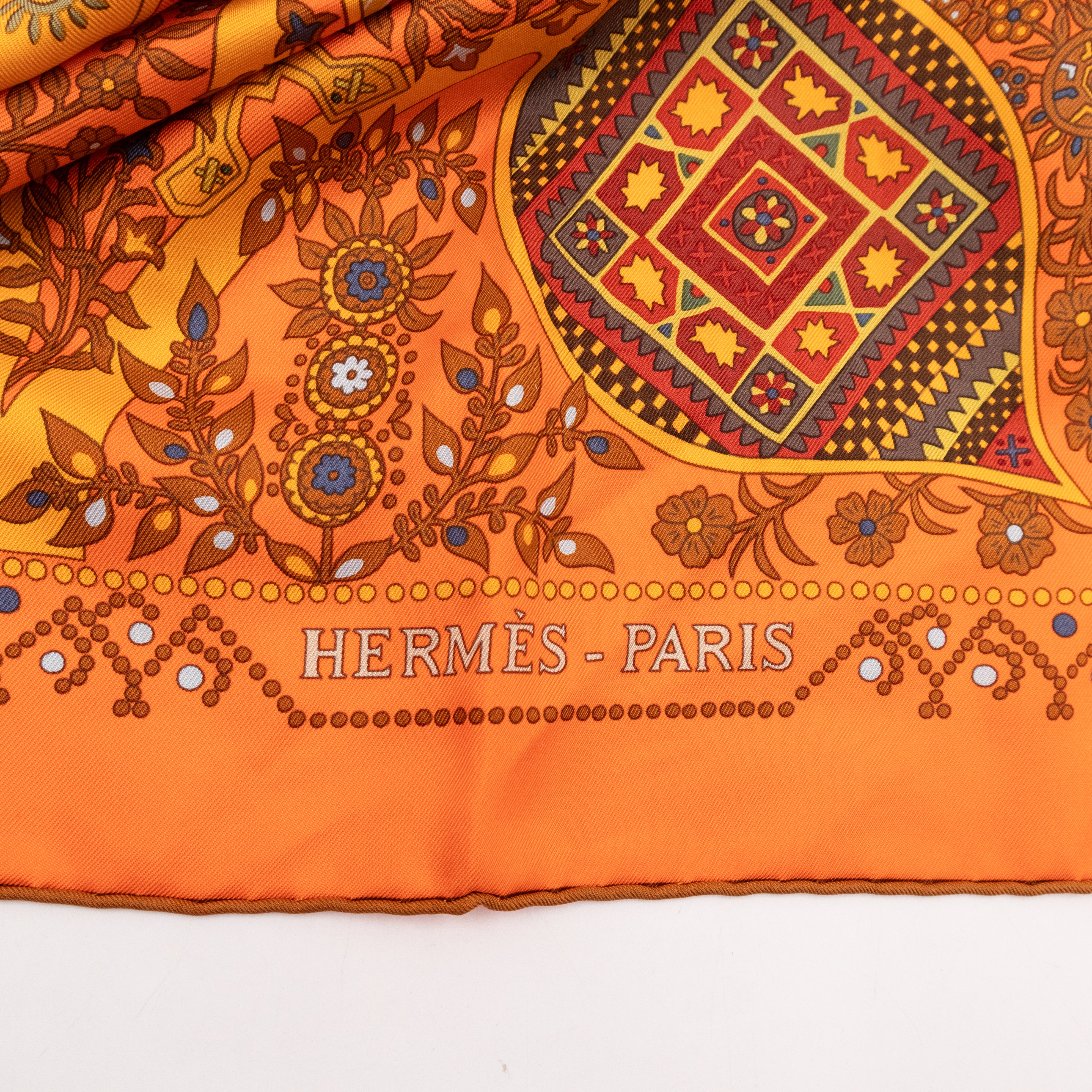 Silk Scarf 90 L’Arbre de Vie Orange