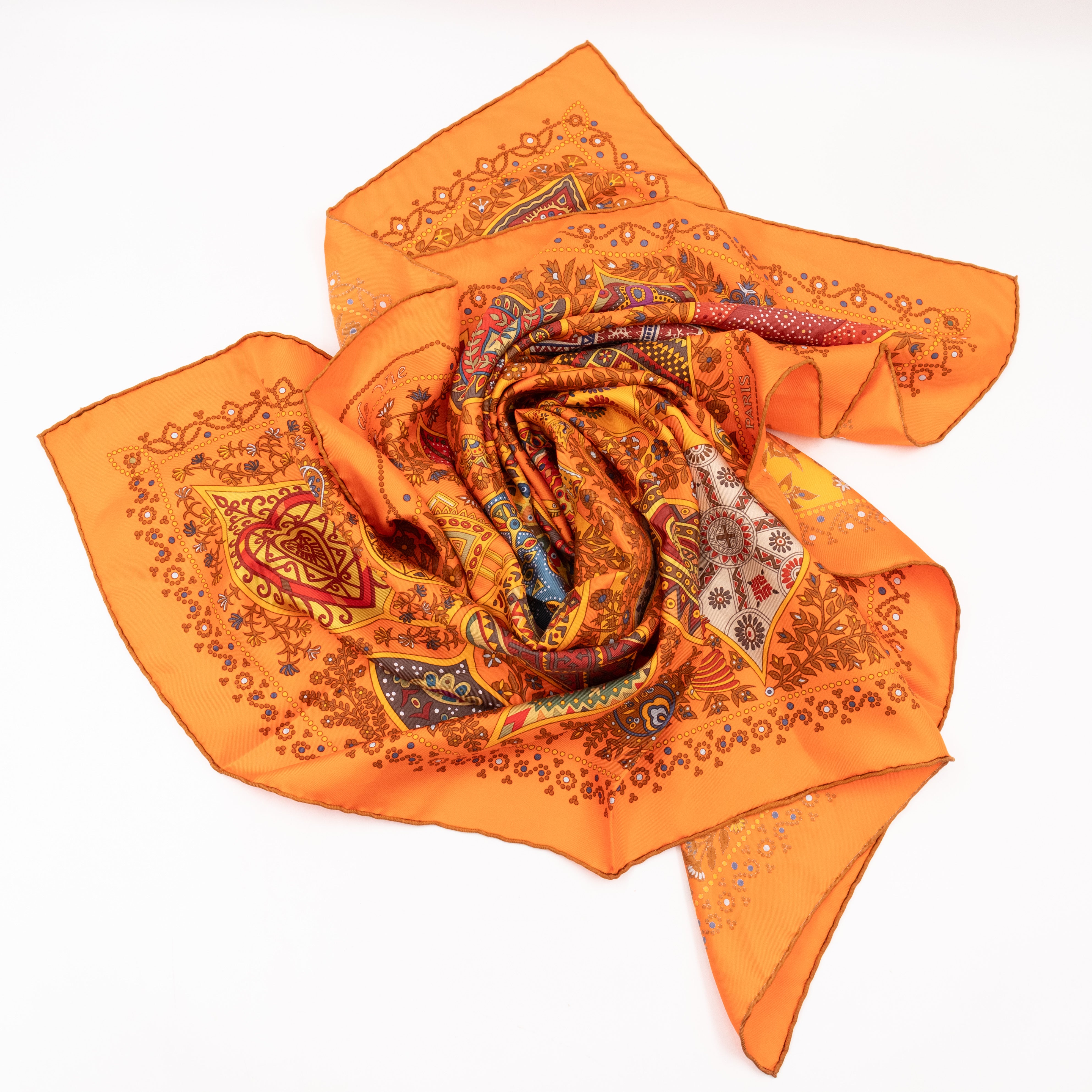 Silk Scarf 90 L’Arbre de Vie Orange