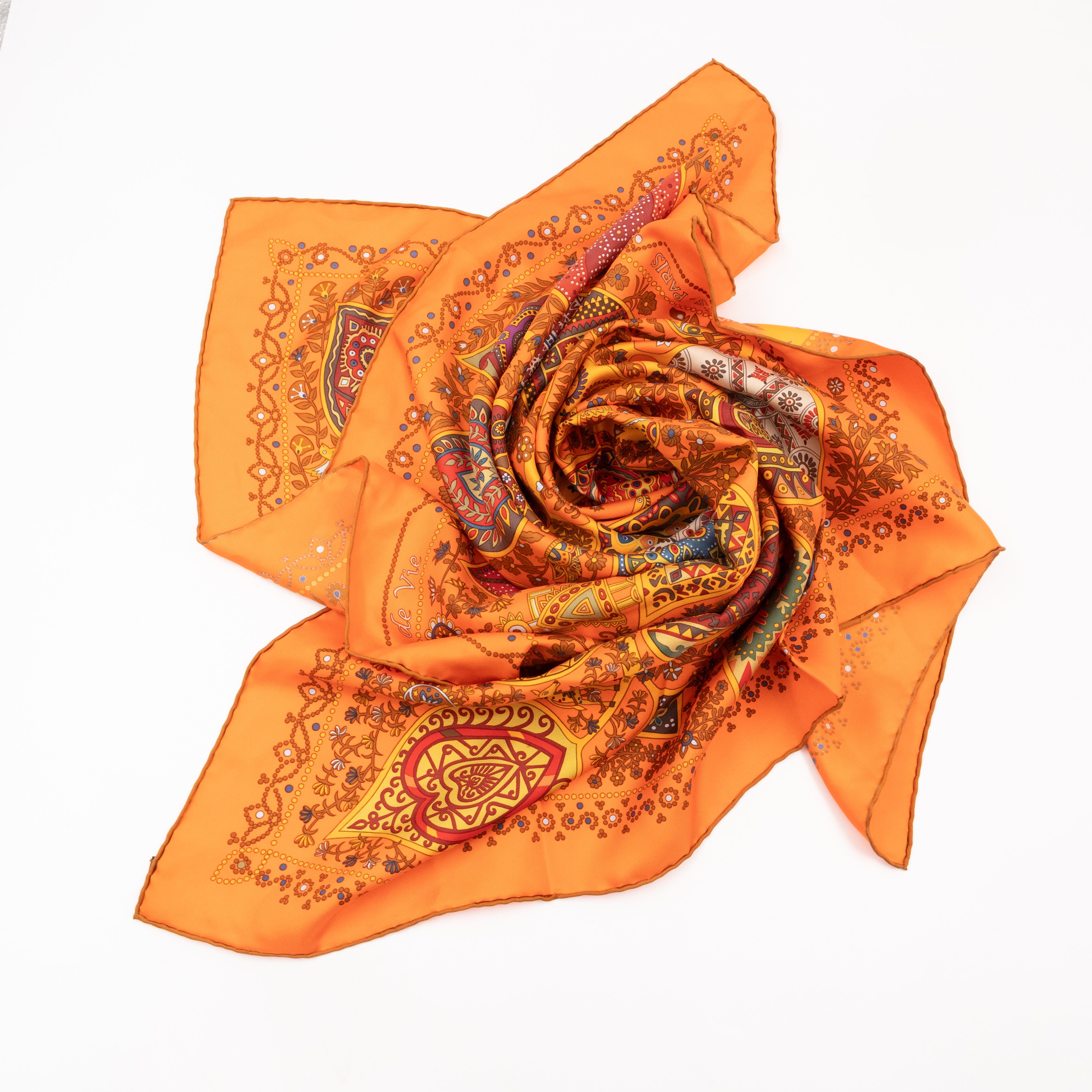 Silk Scarf 90 L’Arbre de Vie Orange