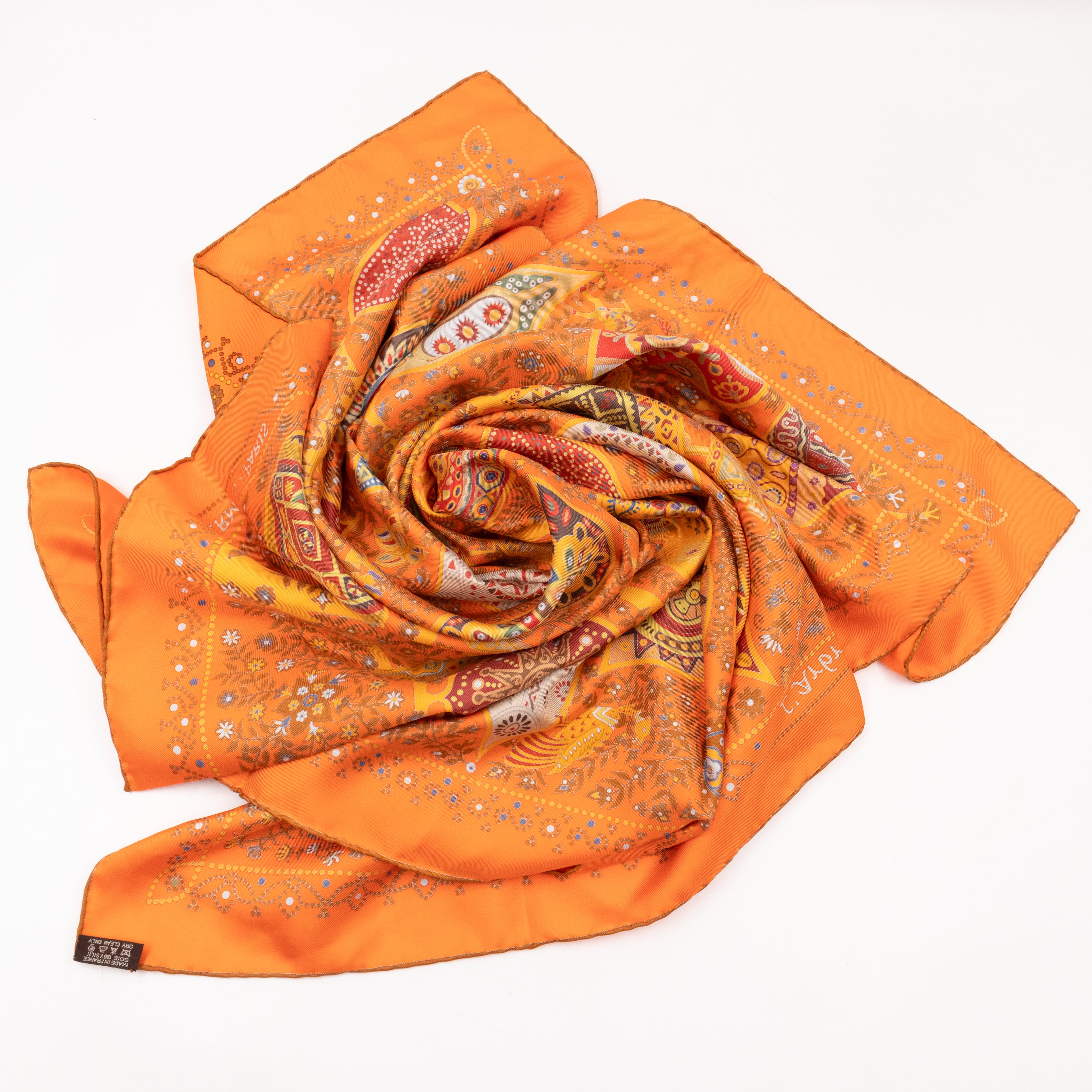 Silk Scarf 90 L’Arbre de Vie Orange