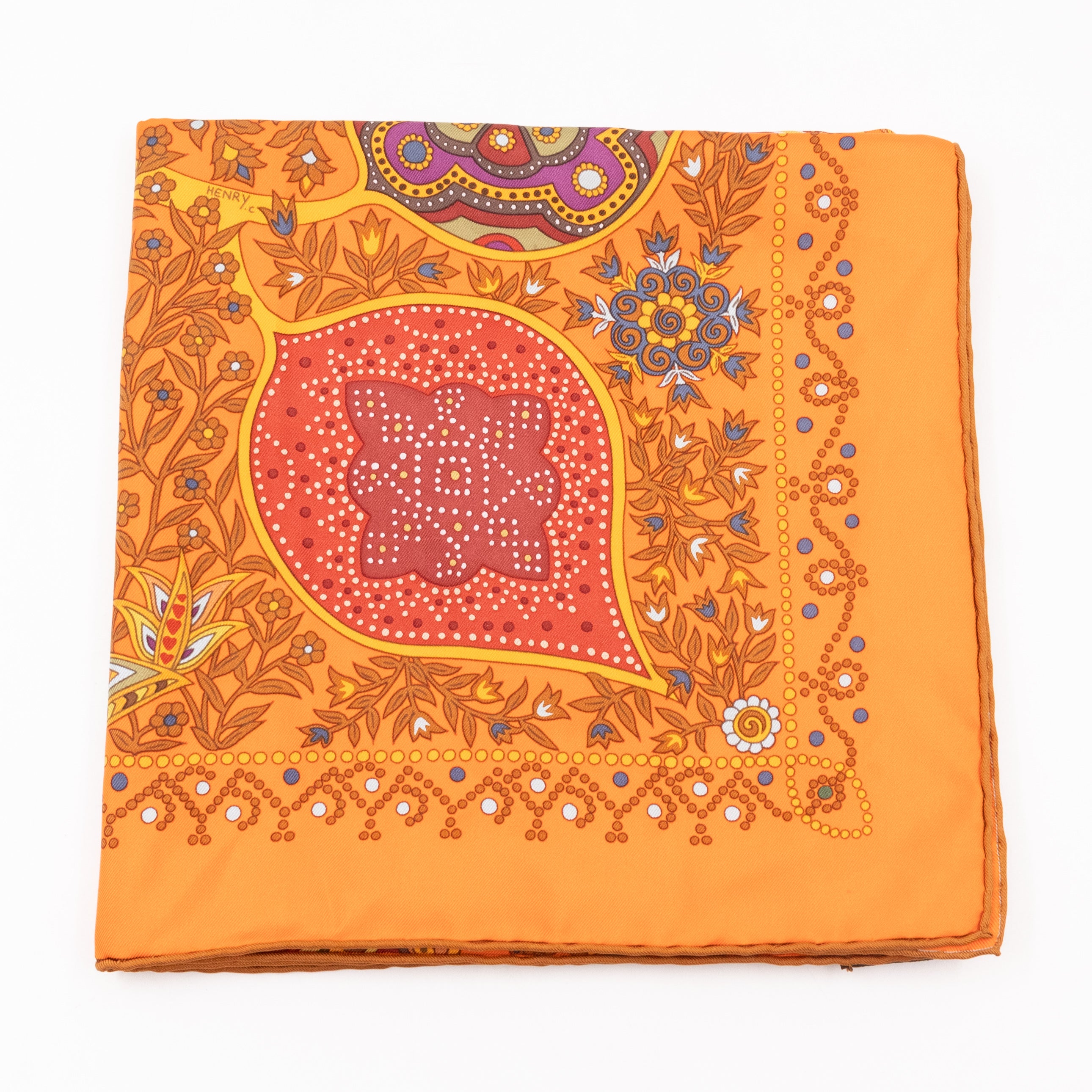 Silk Scarf 90 L’Arbre de Vie Orange