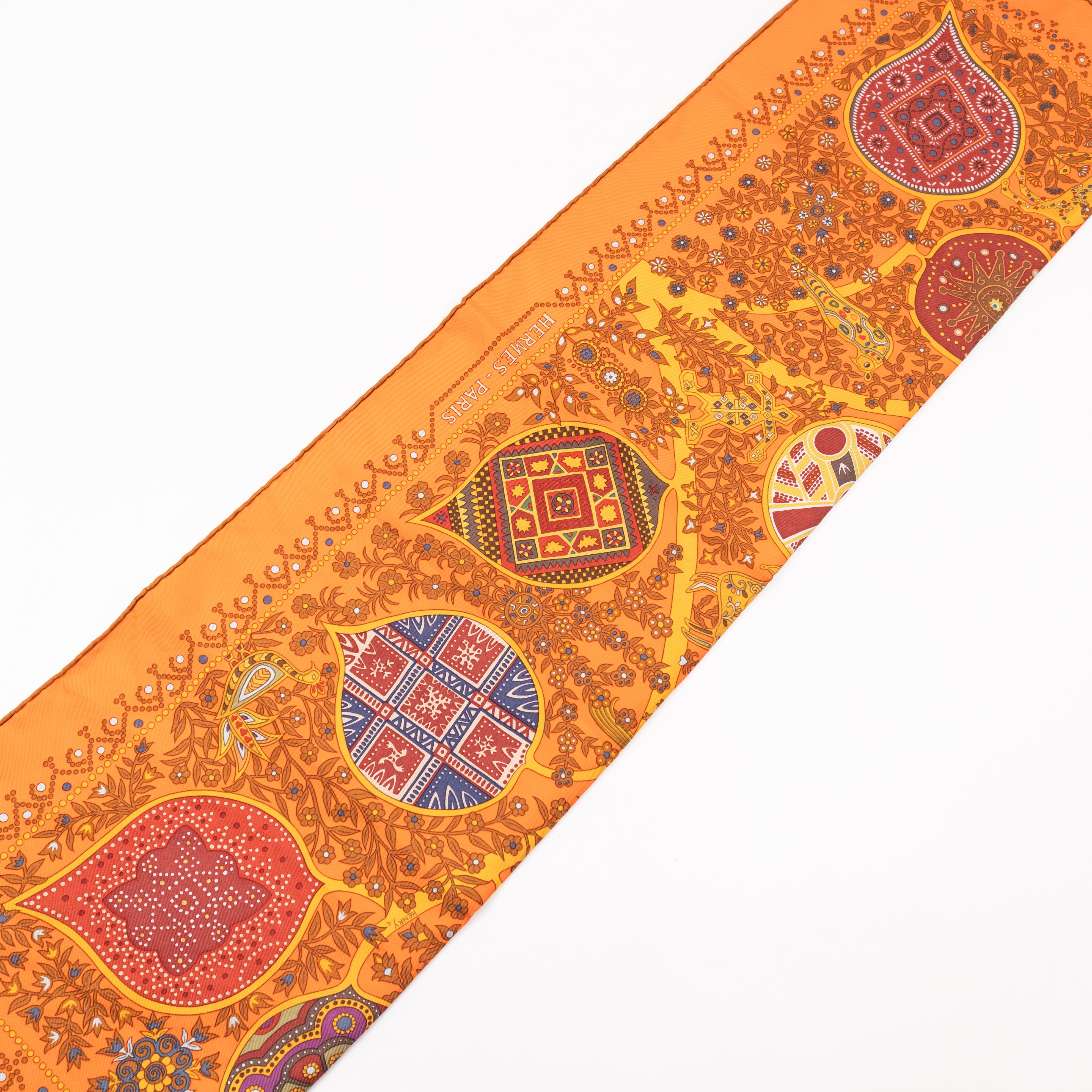 Silk Scarf 90 L’Arbre de Vie Orange