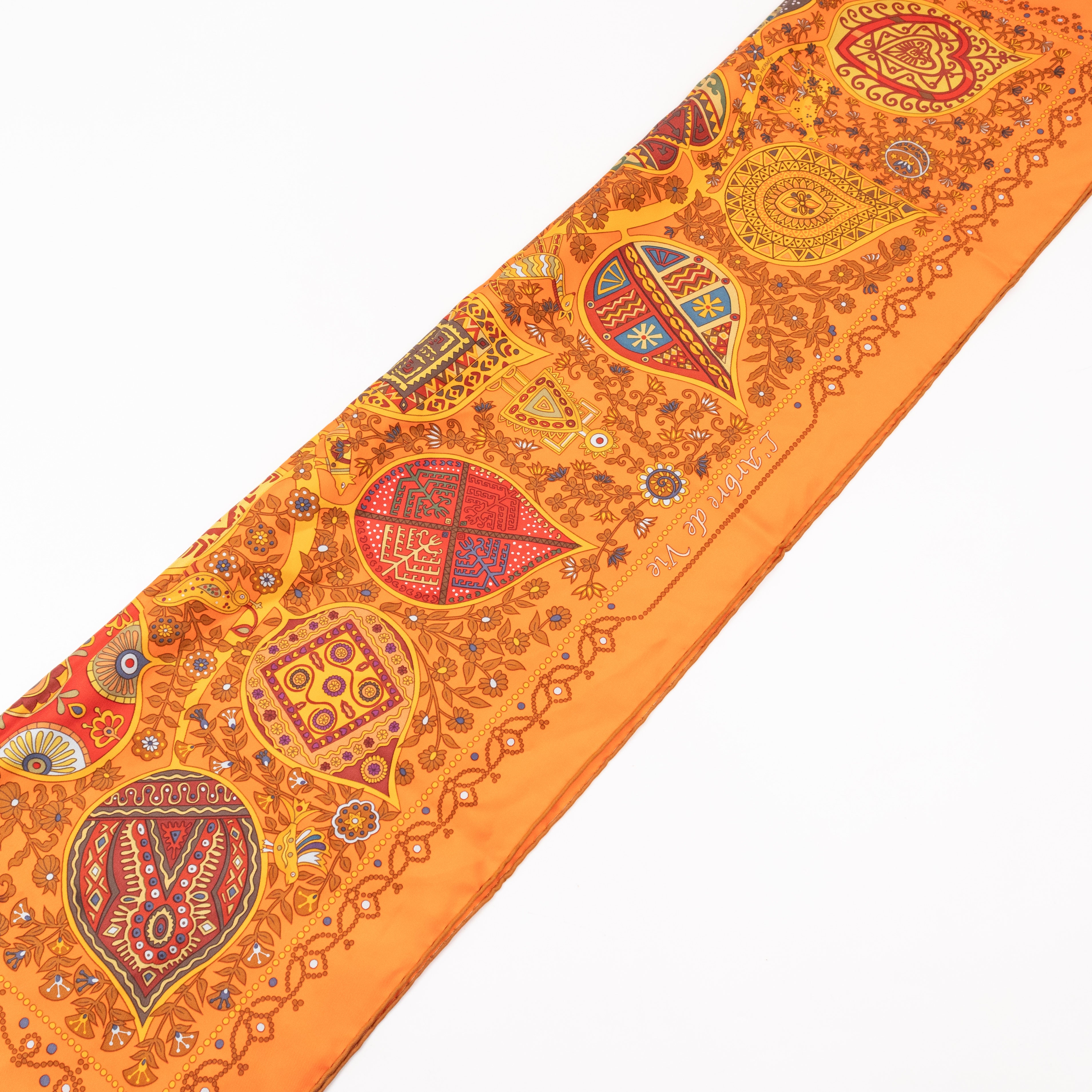 Silk Scarf 90 L’Arbre de Vie Orange