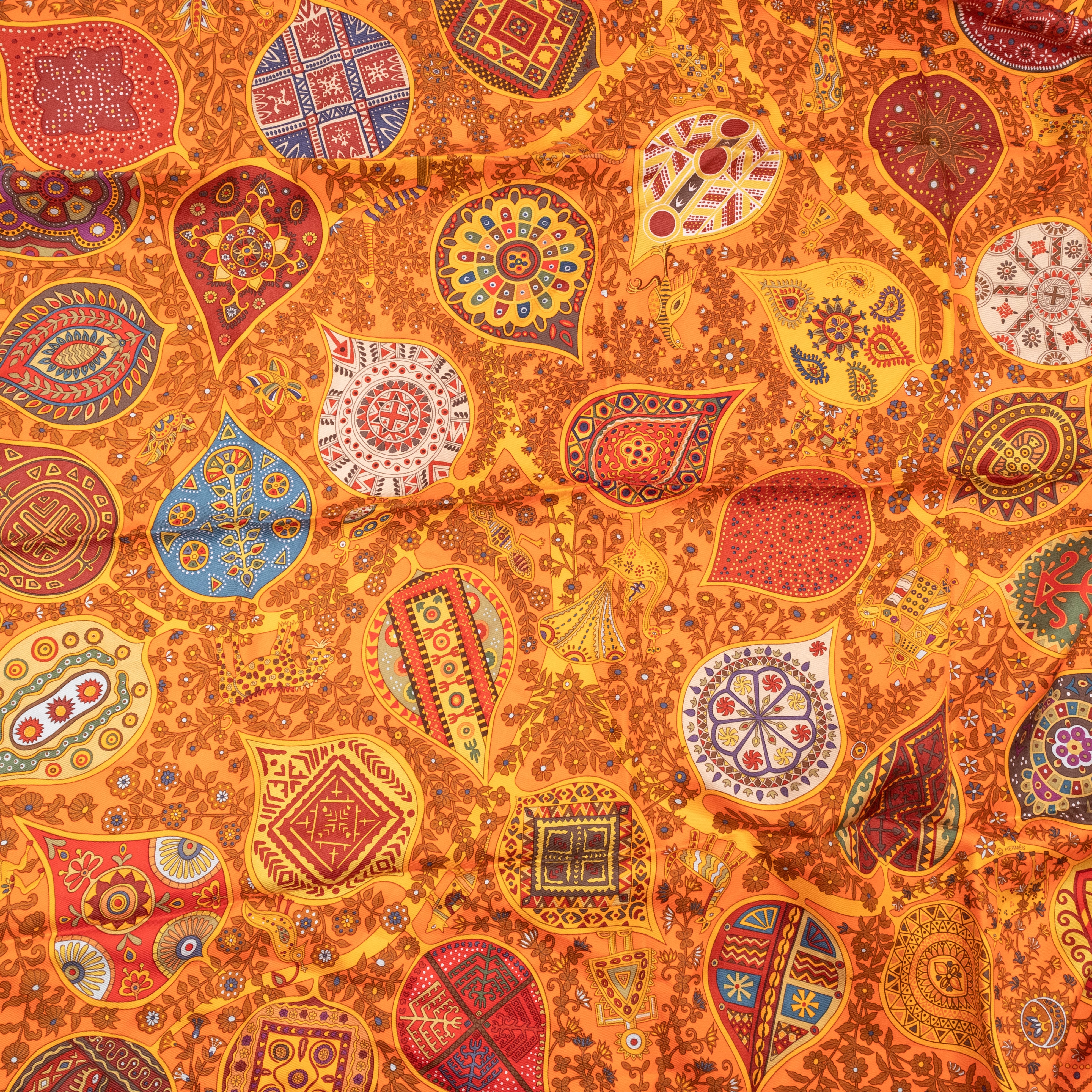 Silk Scarf 90 L’Arbre de Vie Orange