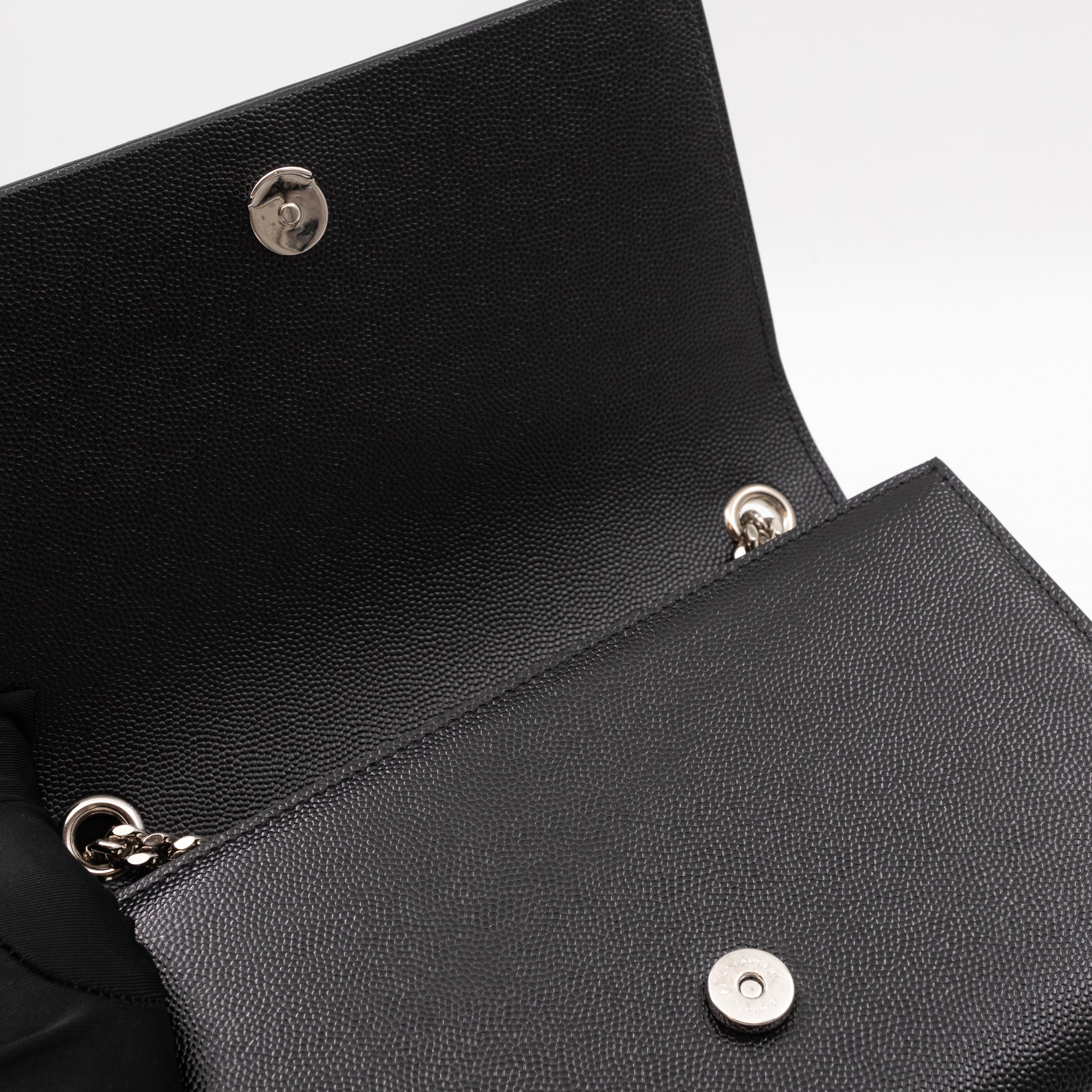 Kate Small Tassel Grained Leather Black and Silver