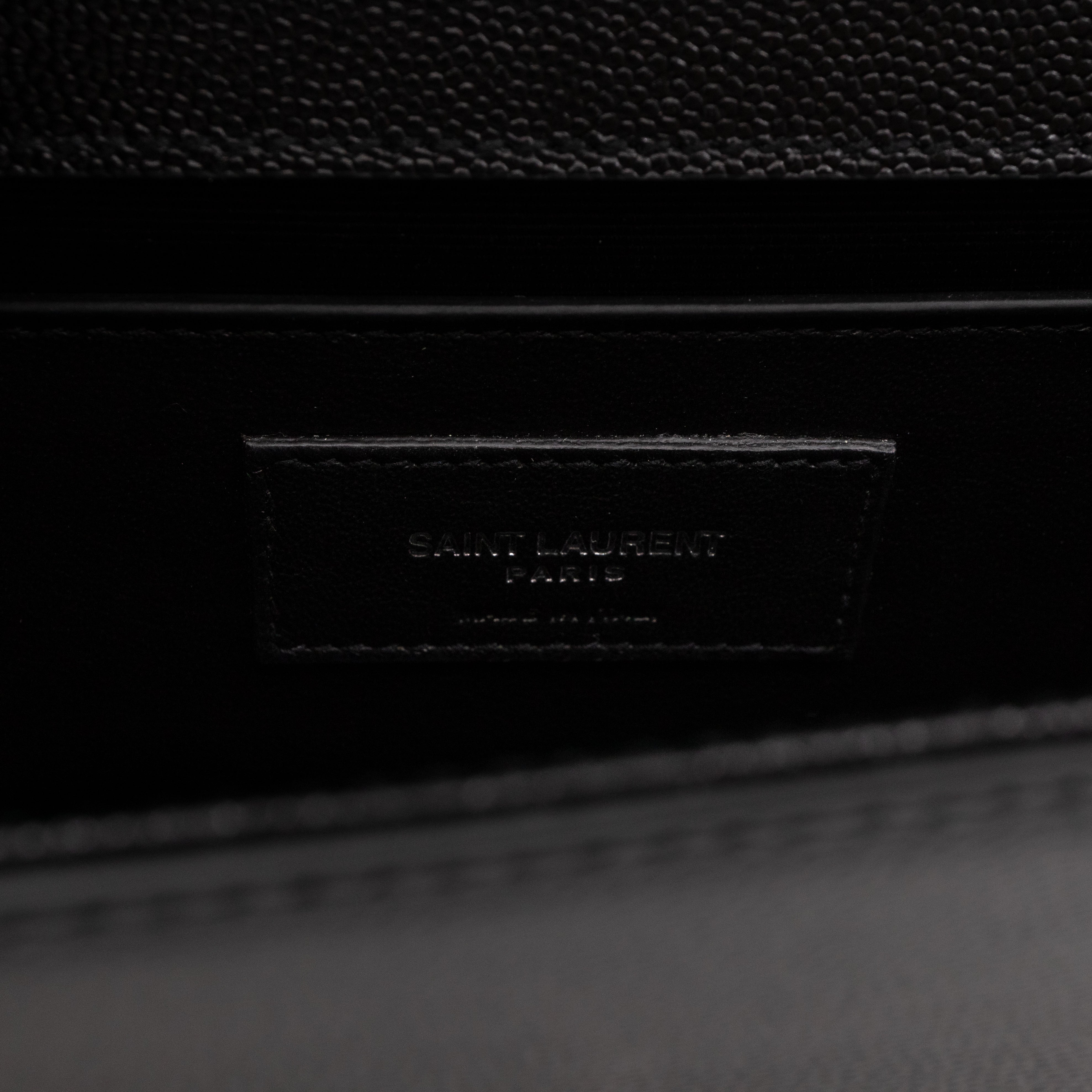 Kate Small Tassel Grained Leather Black and Silver