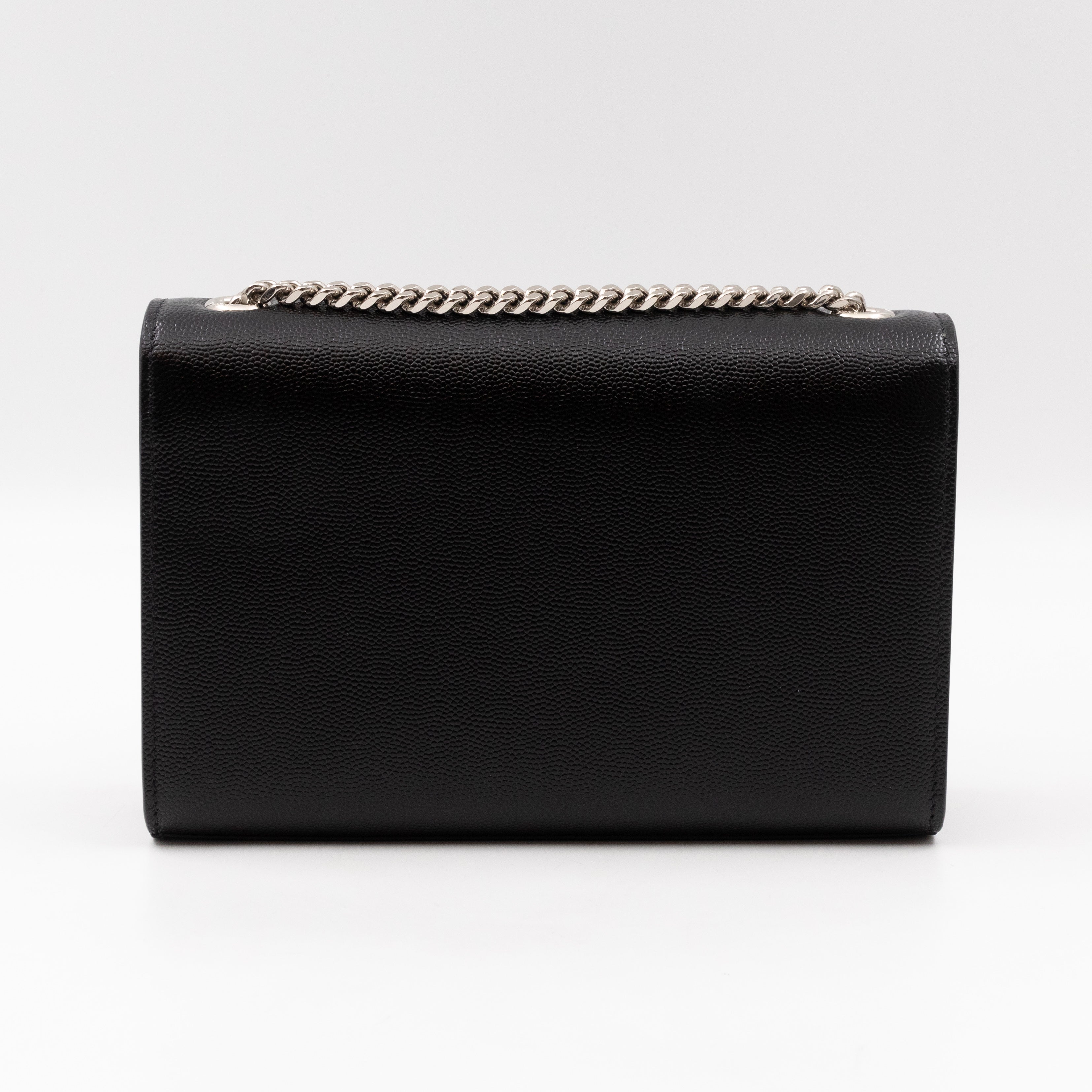 Kate Small Tassel Grained Leather Black and Silver