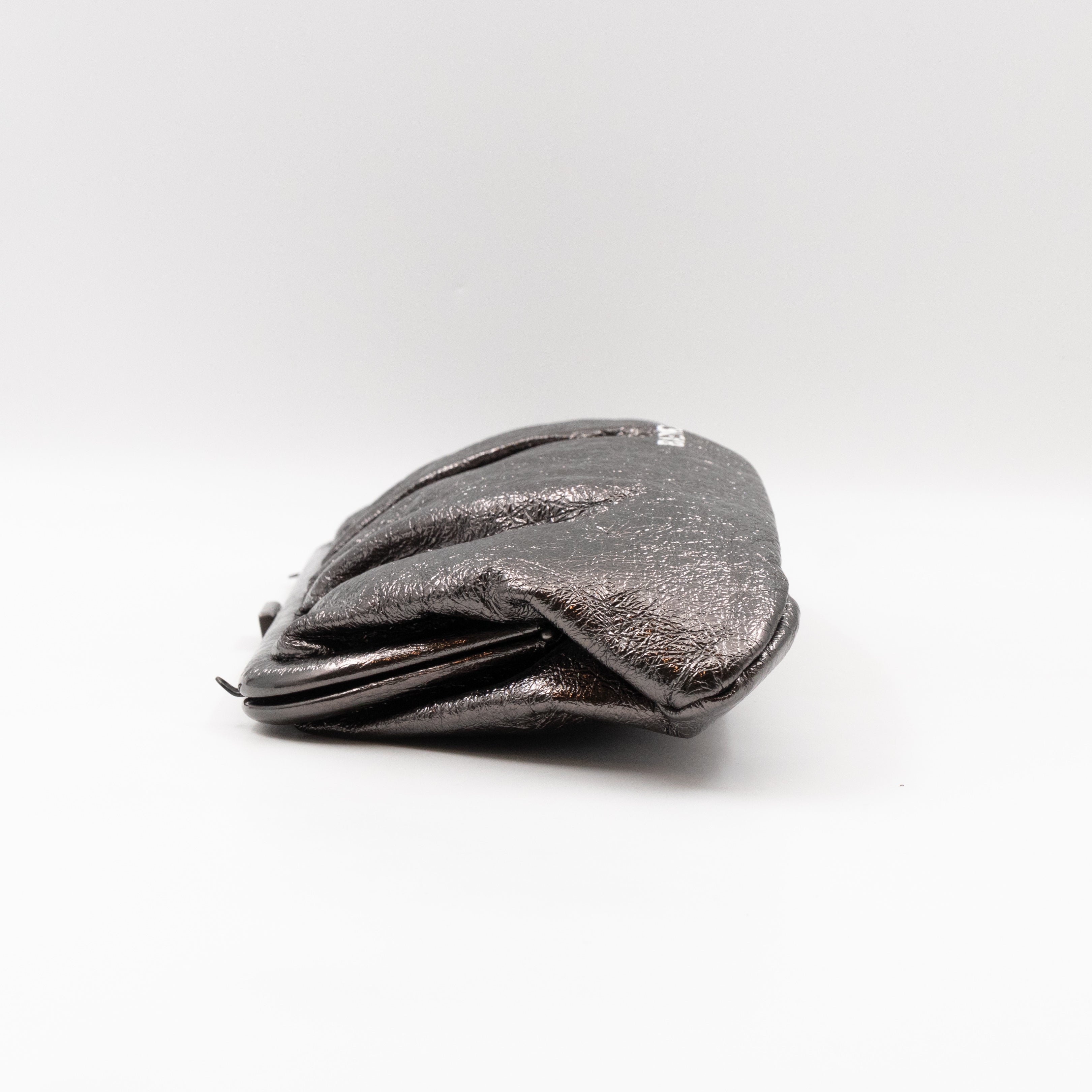 Cloud XL Clutch Bag Dark Grey Metallic Distressed Leather