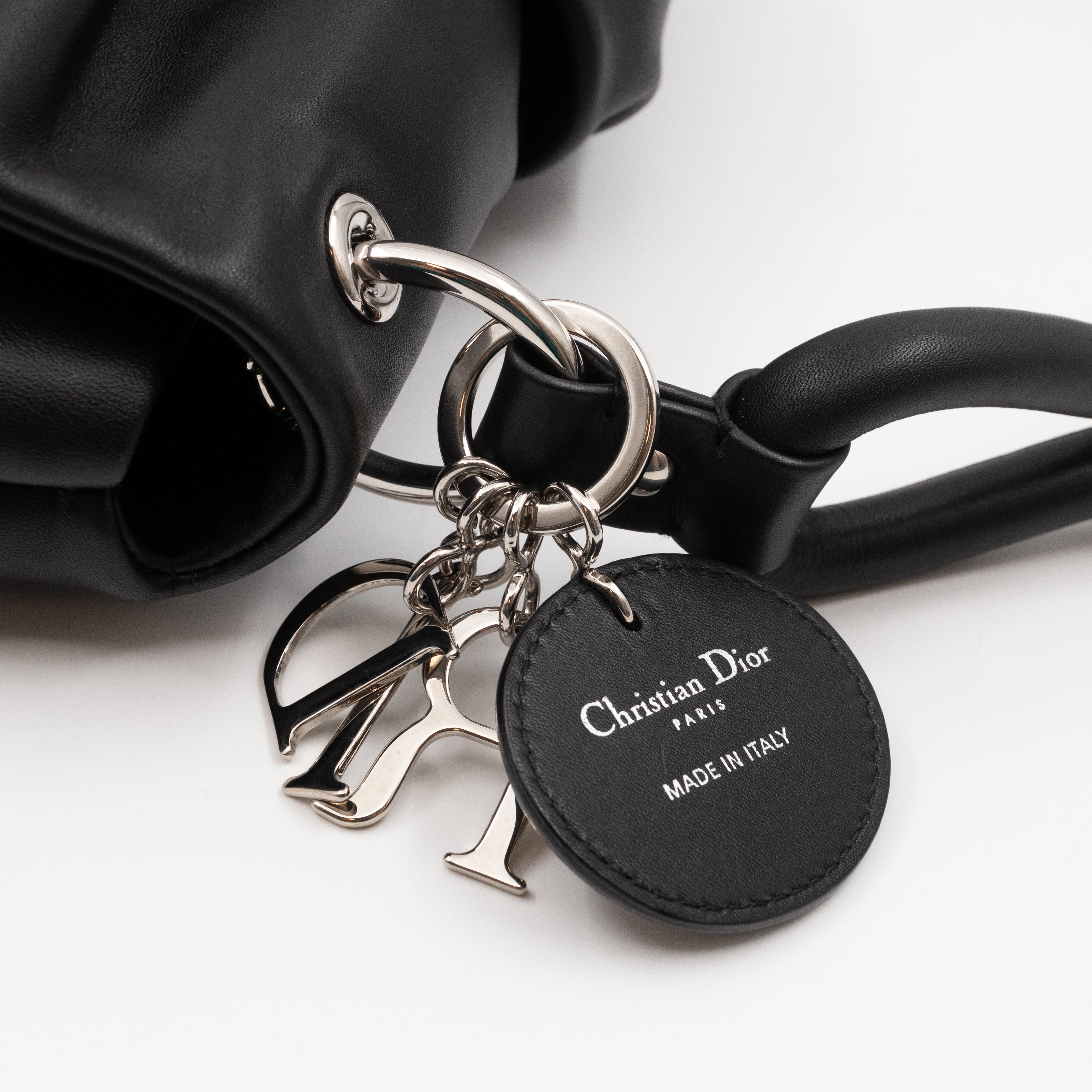 Demi Lune Small Flap Bag Black Leather