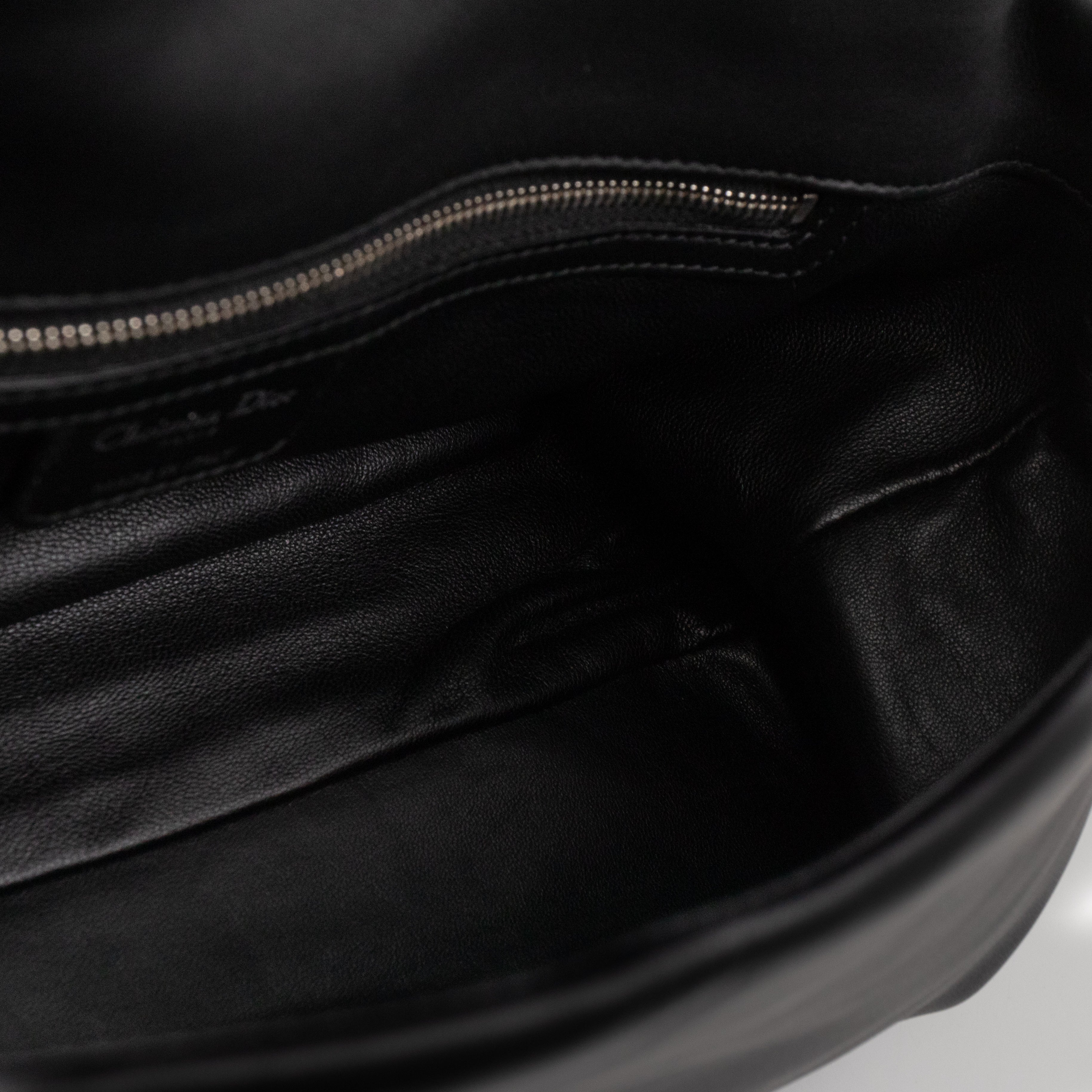 Demi Lune Small Flap Bag Black Leather