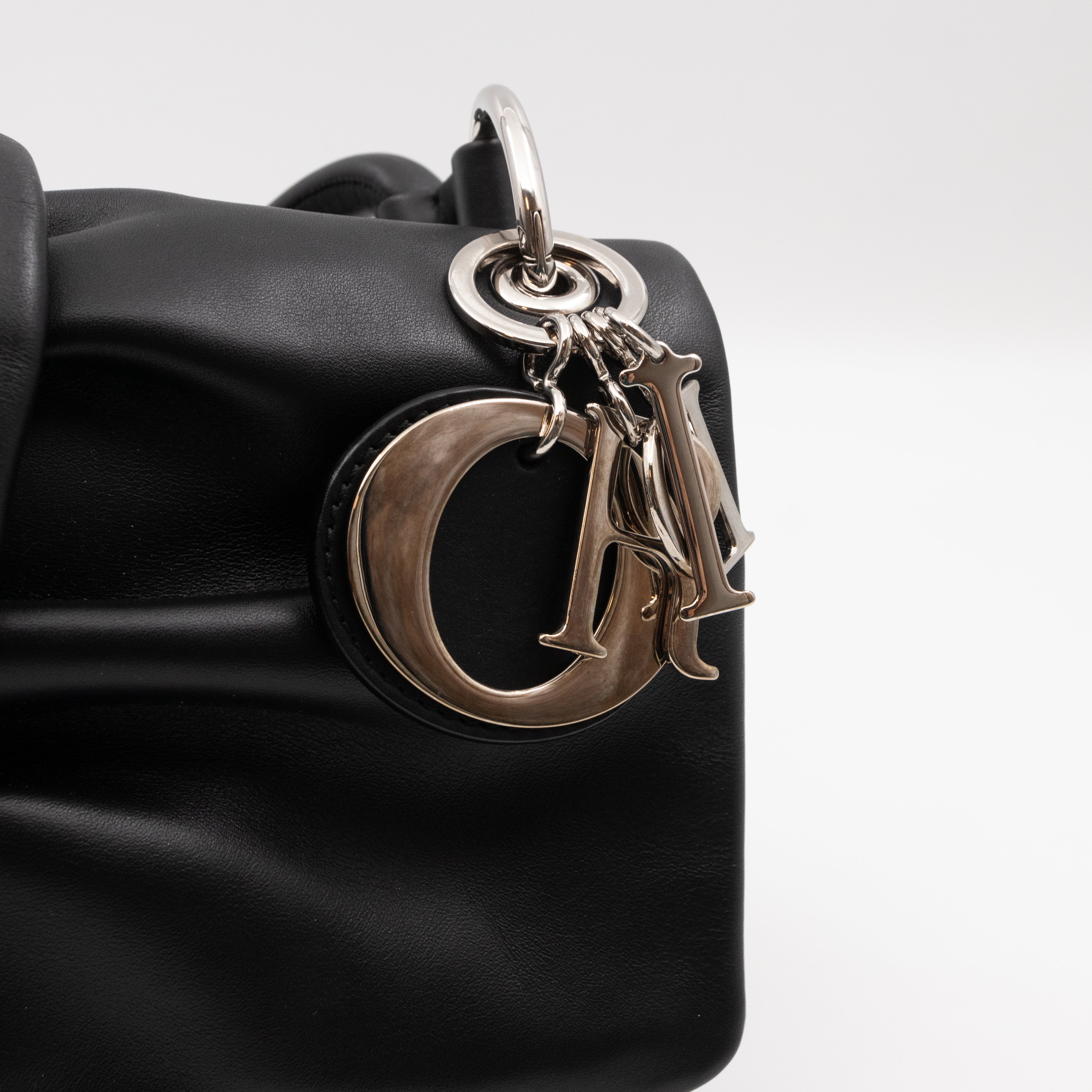 Demi Lune Small Flap Bag Black Leather