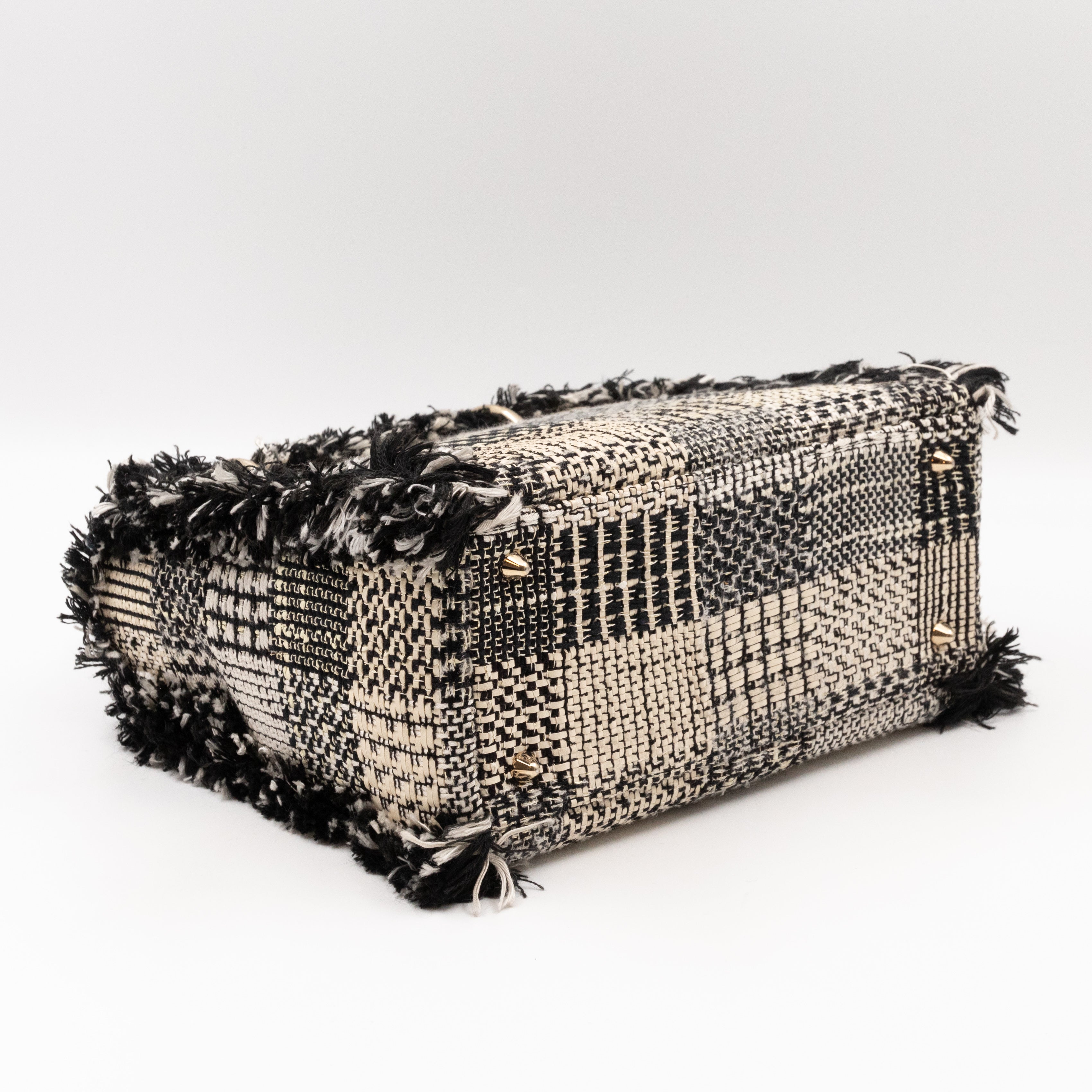 Lady Dior Medium Black & White Tweed