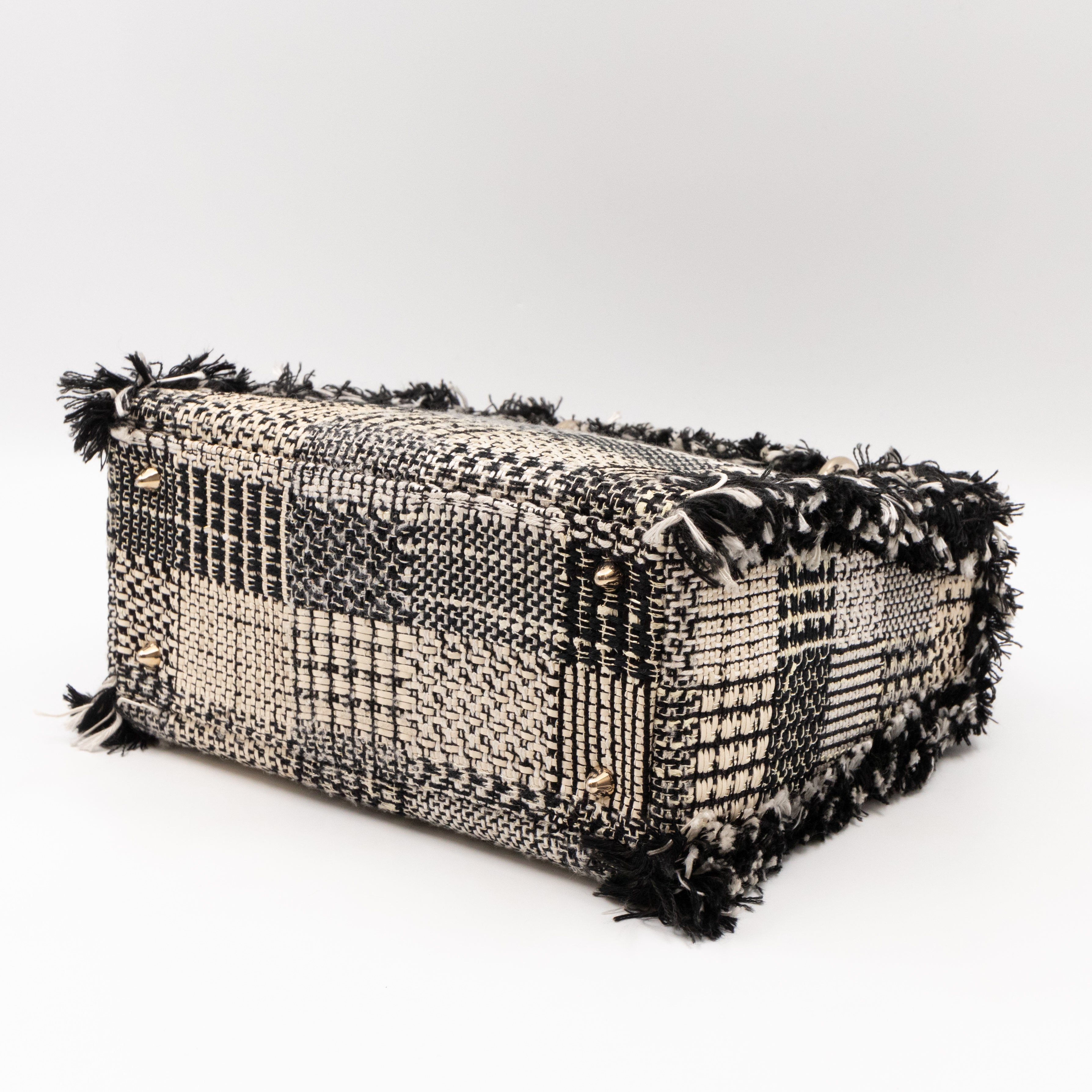 Lady Dior Medium Black & White Tweed