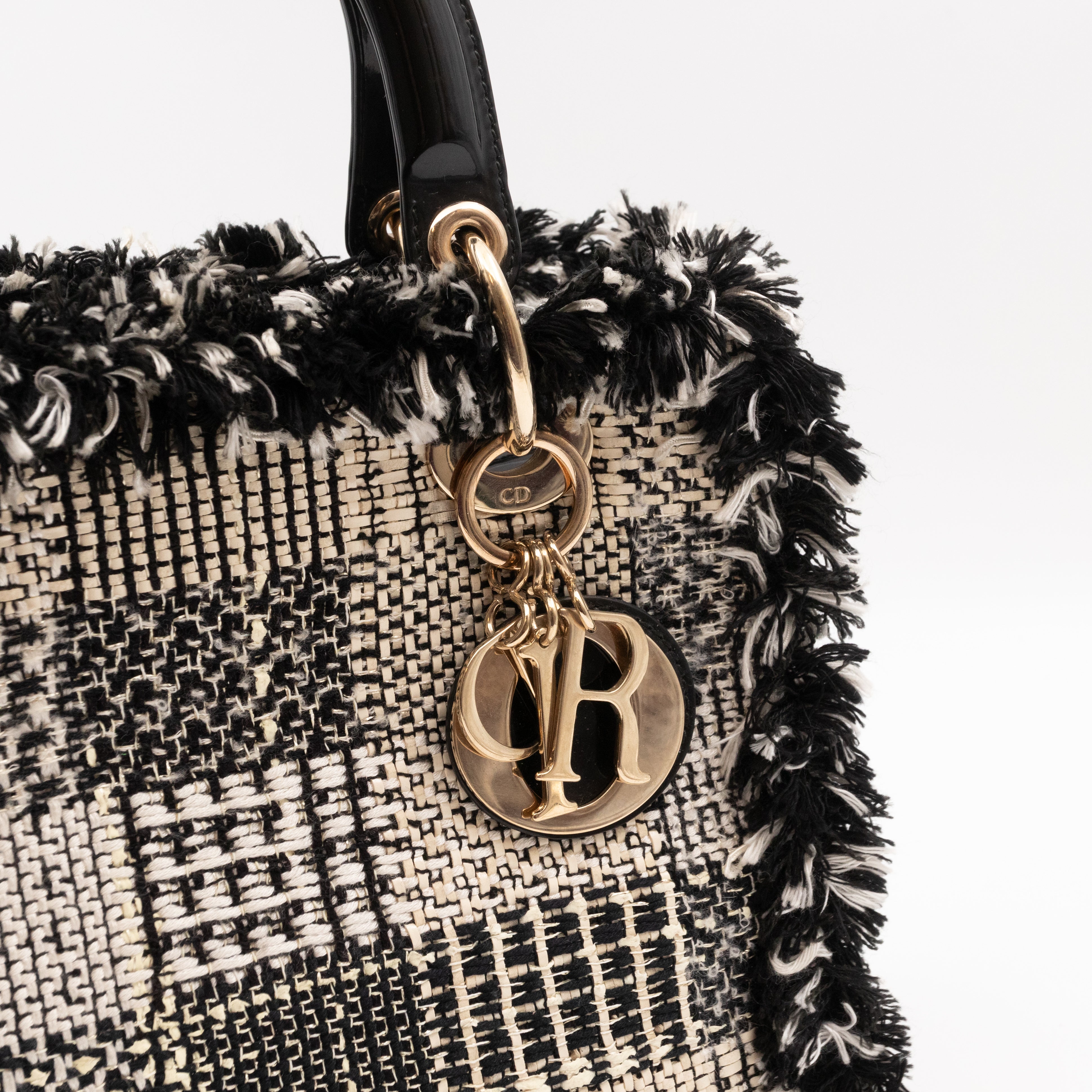 Lady Dior Medium Black & White Tweed