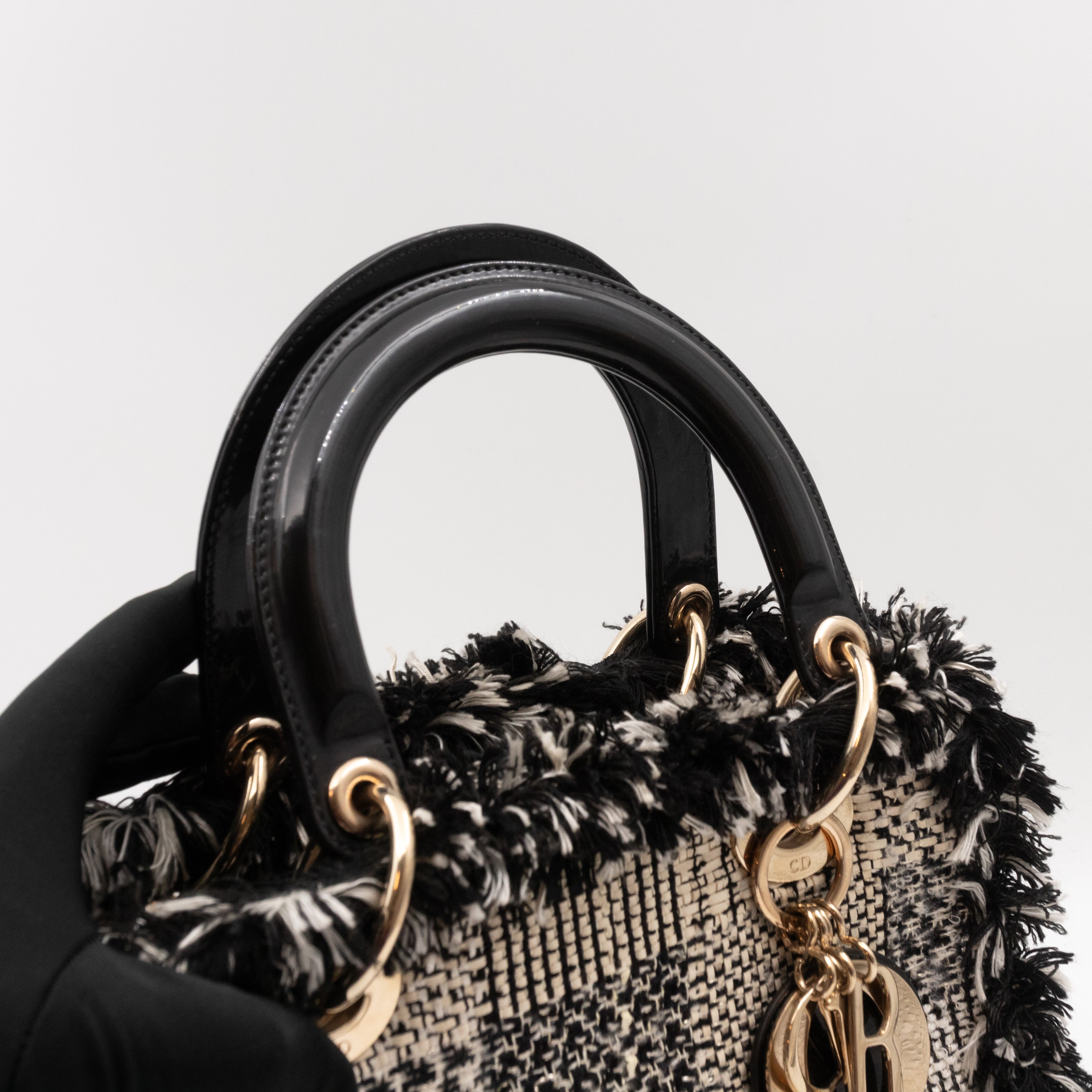 Lady Dior Medium Black & White Tweed