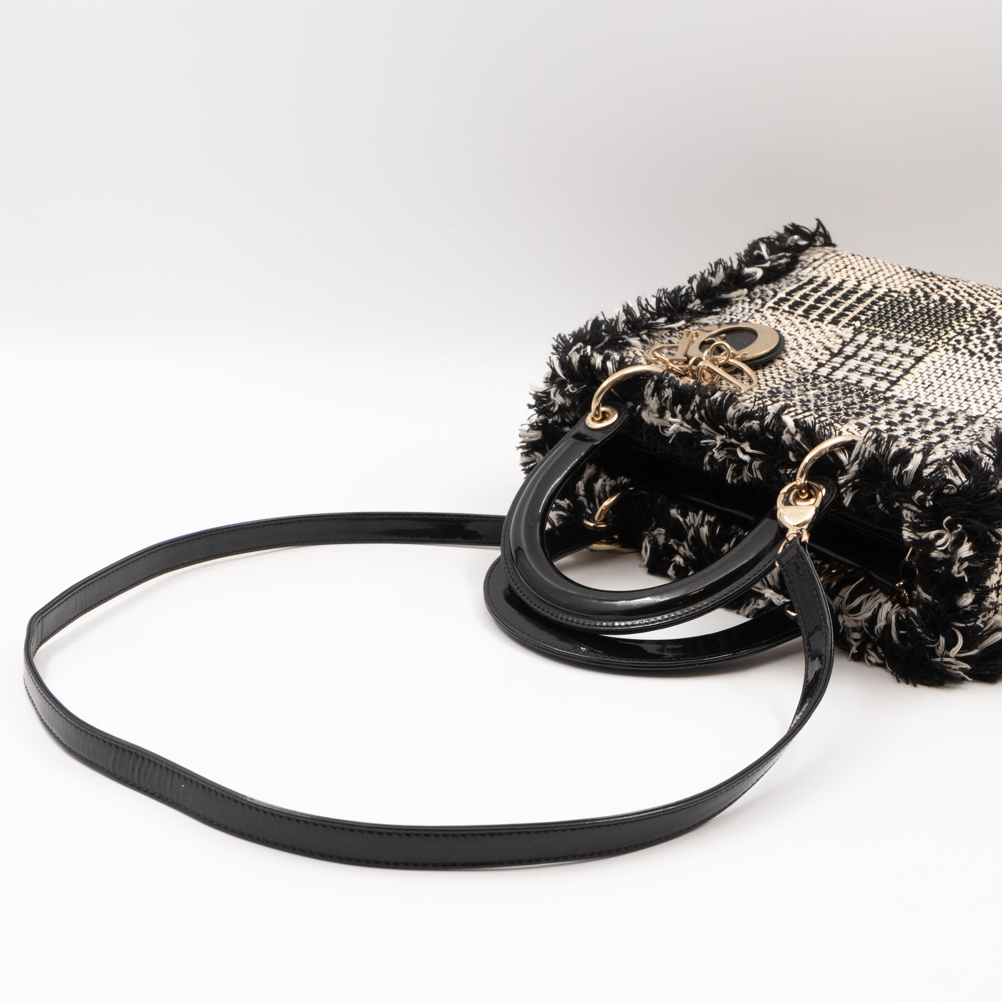 Lady Dior Medium Black & White Tweed