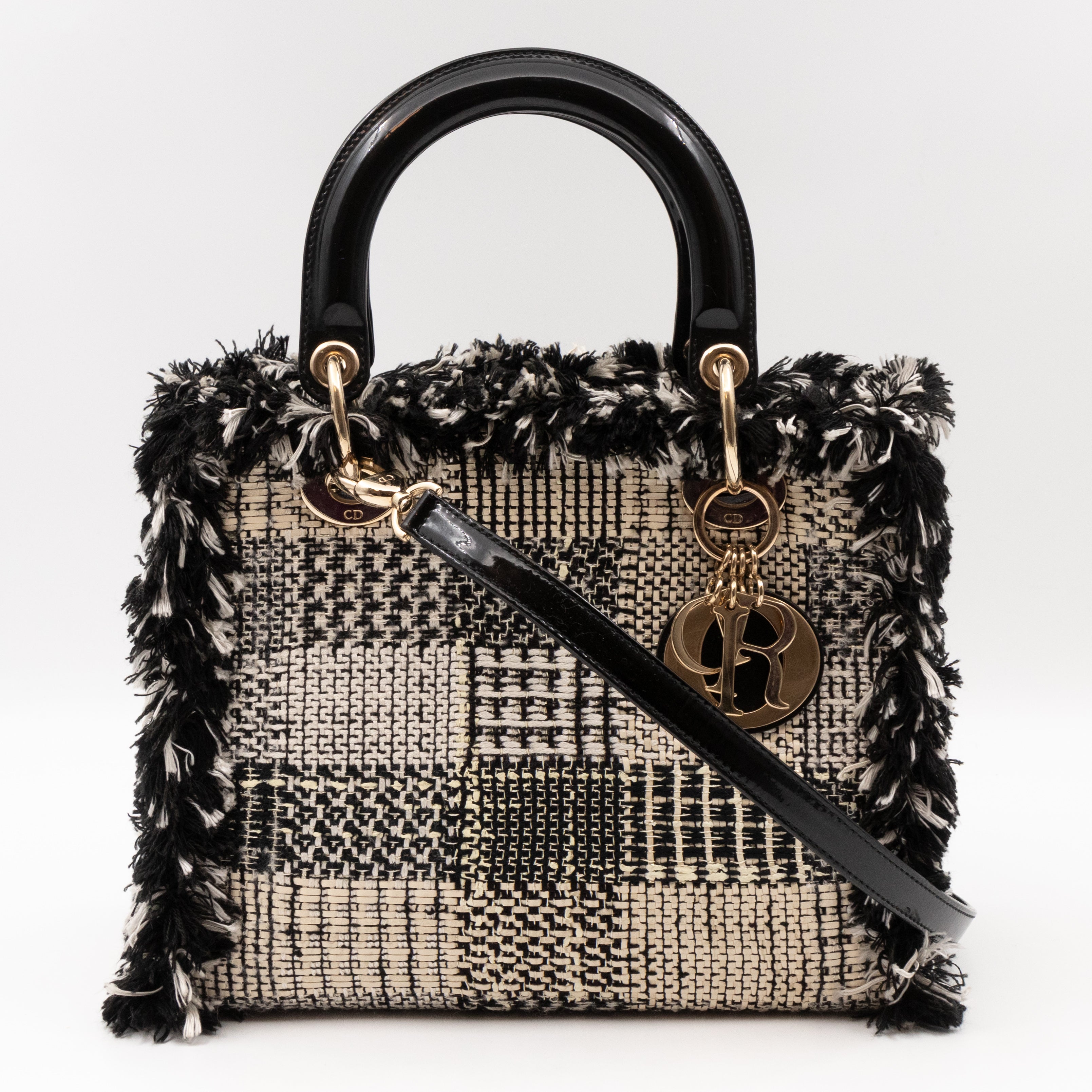 Lady Dior Medium Black & White Tweed