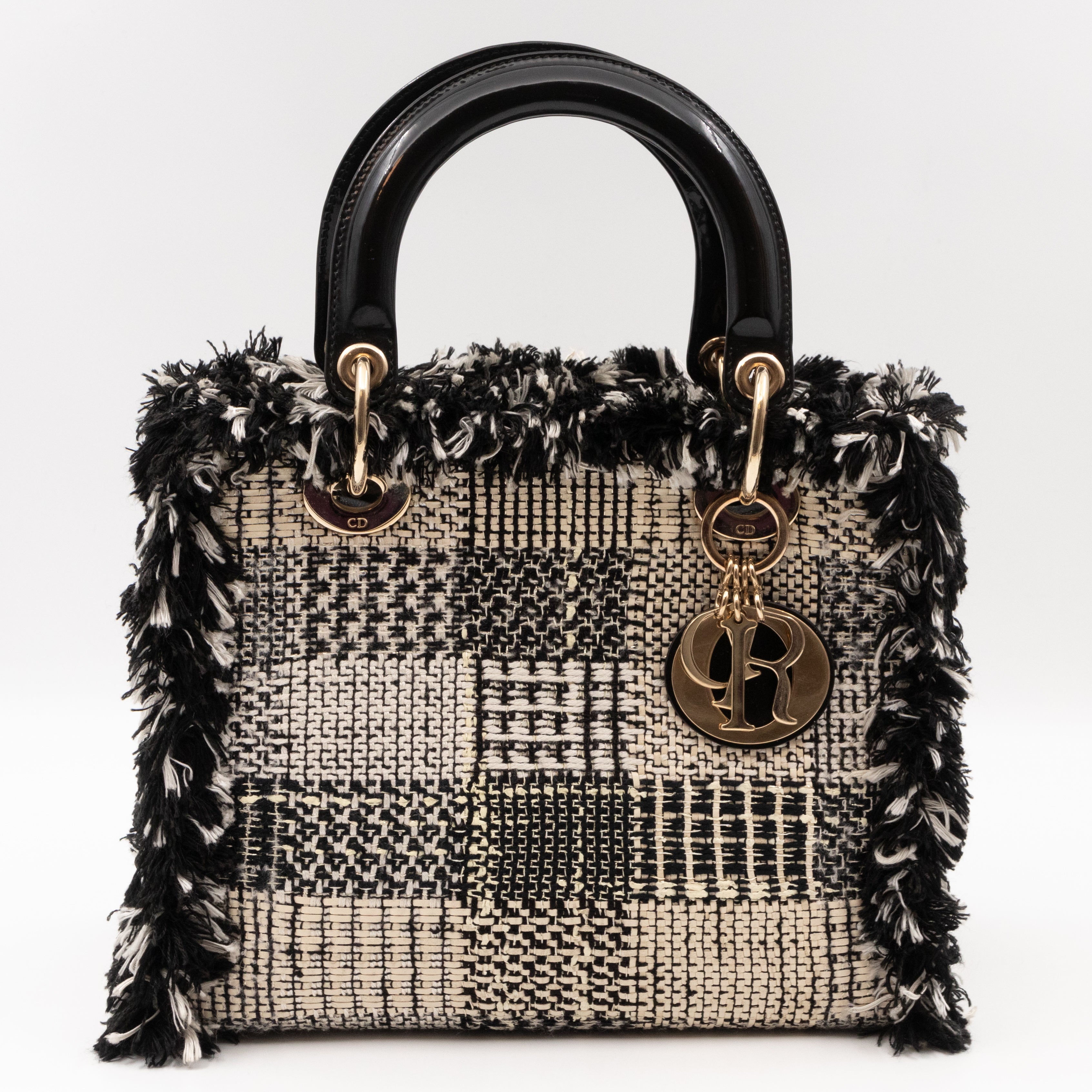 Lady Dior Medium Black & White Tweed