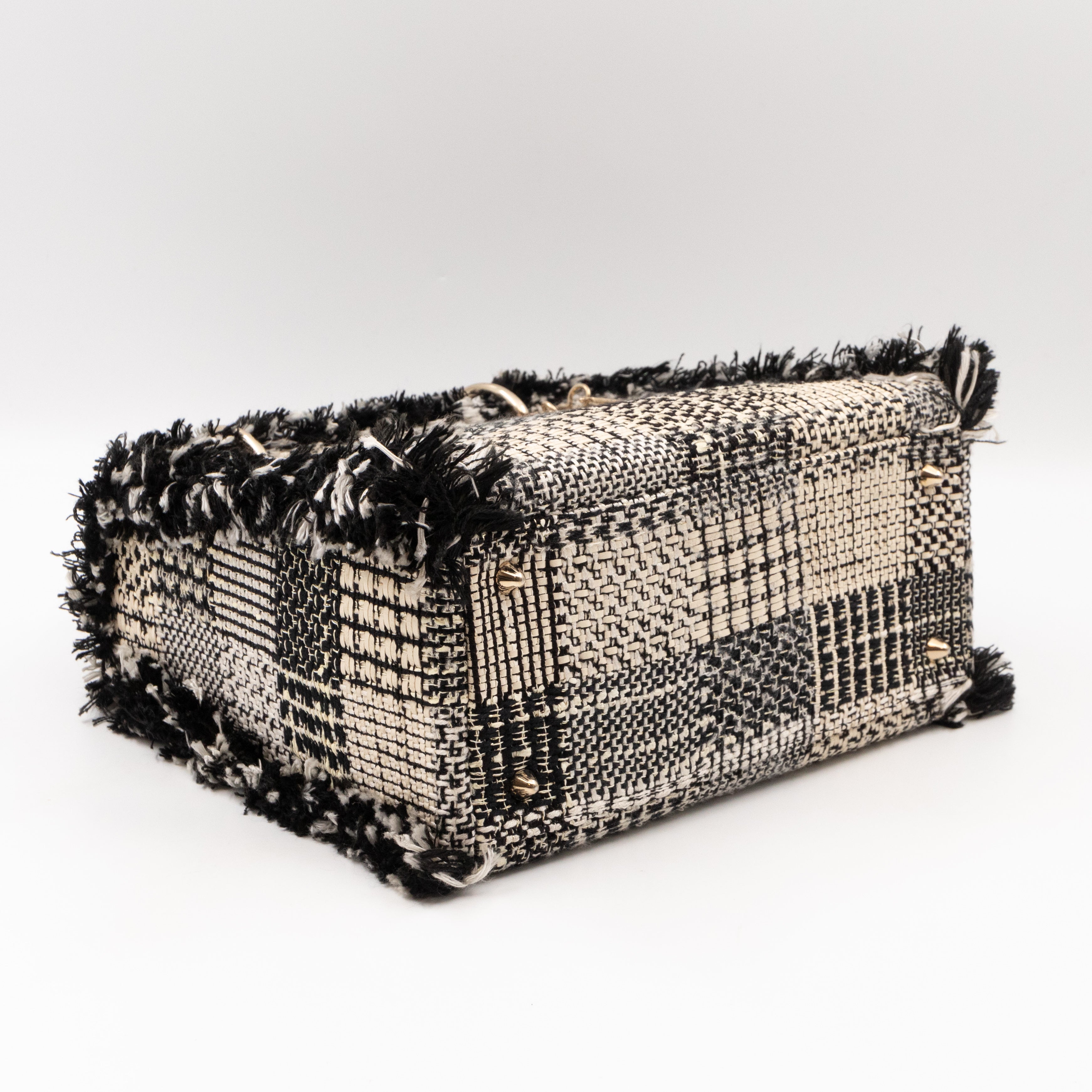 Lady Dior Medium Black & White Tweed