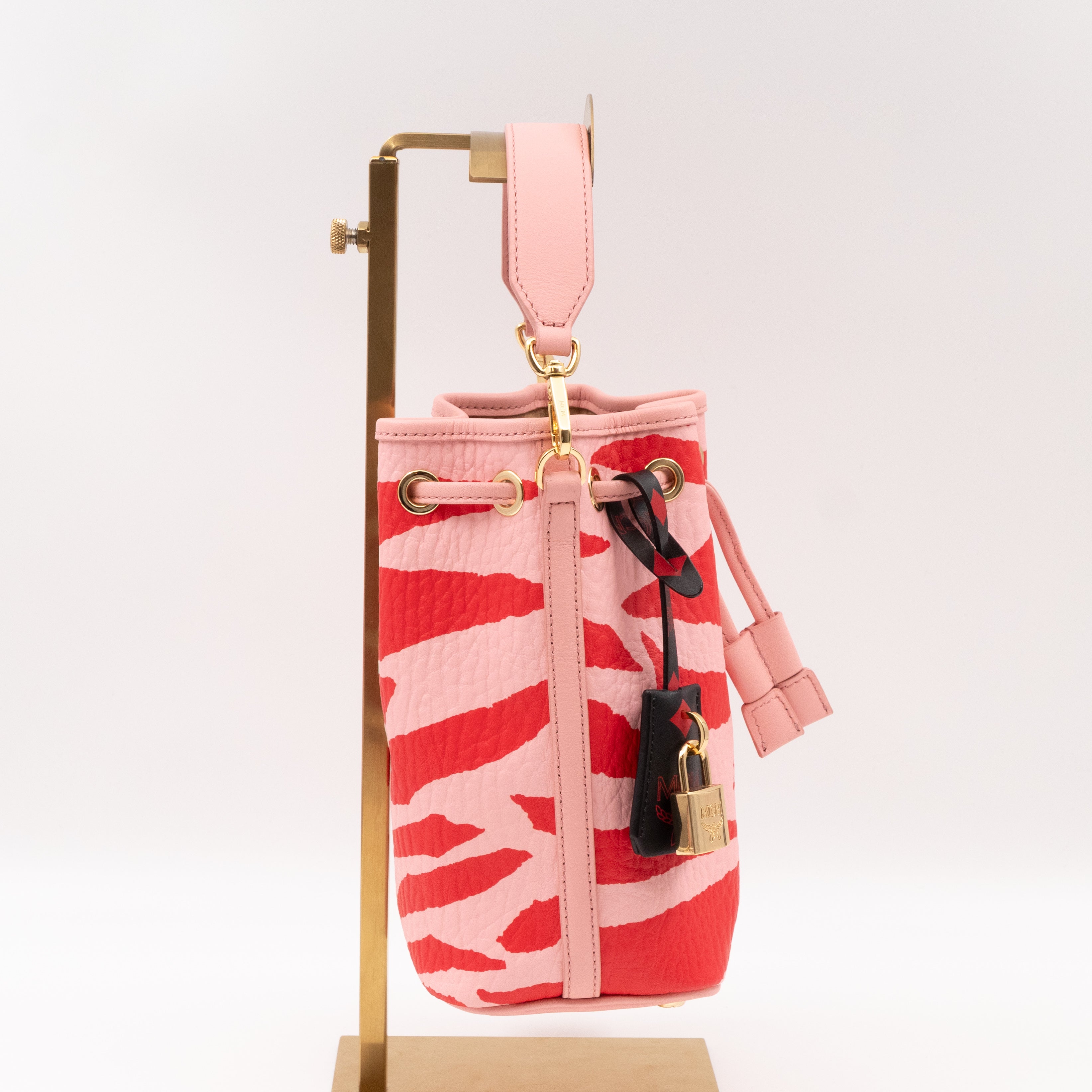 Micro Bucket Bag Pink Leather