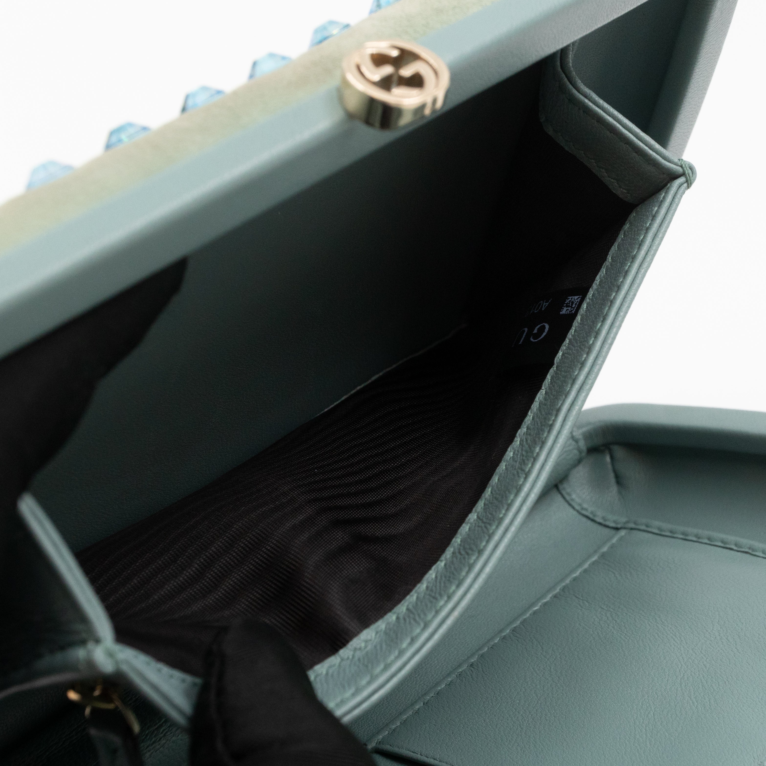 Broadway Blue Suede Crystal Embellished Clutch