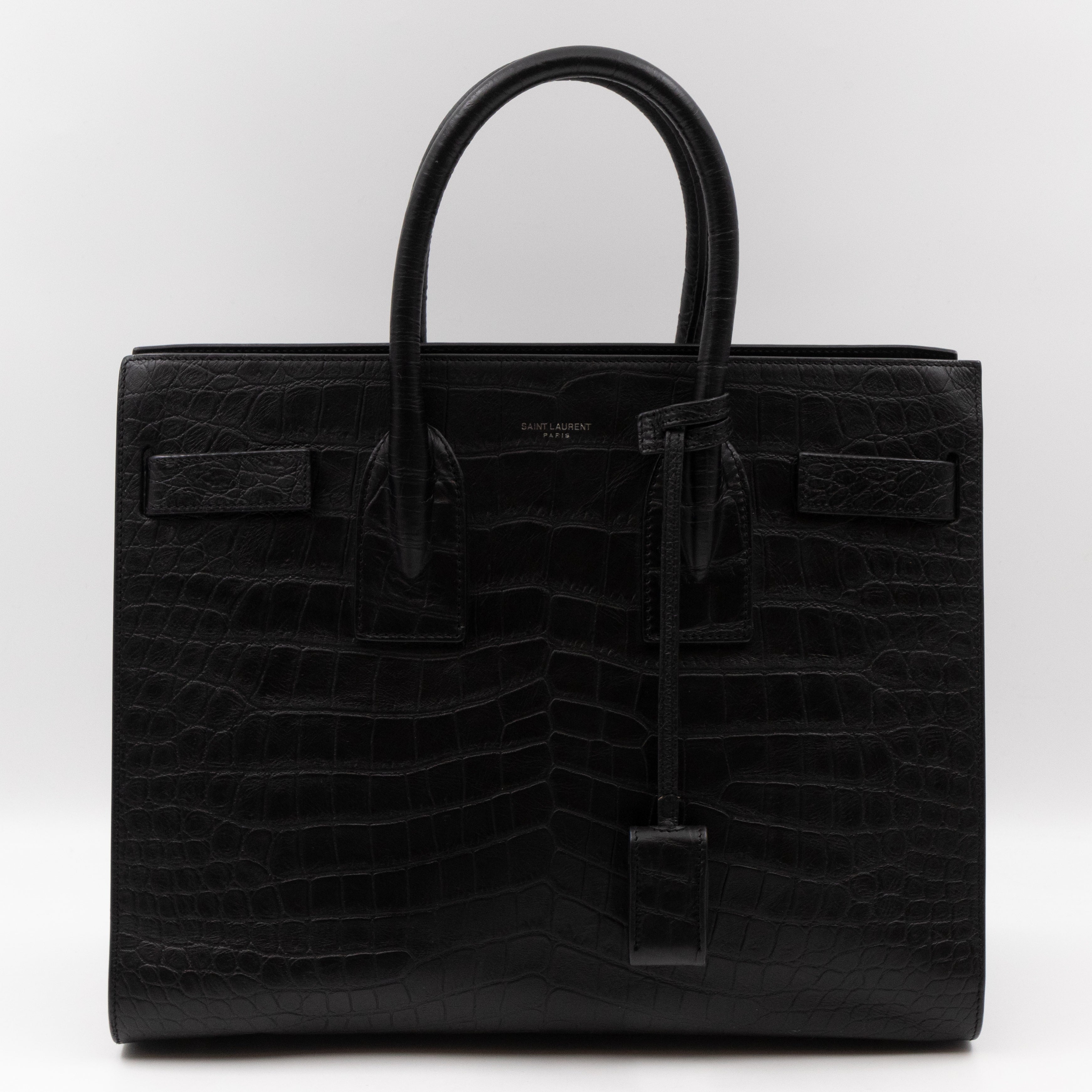 Sac de Jour Small Croc Black Embossed Leather