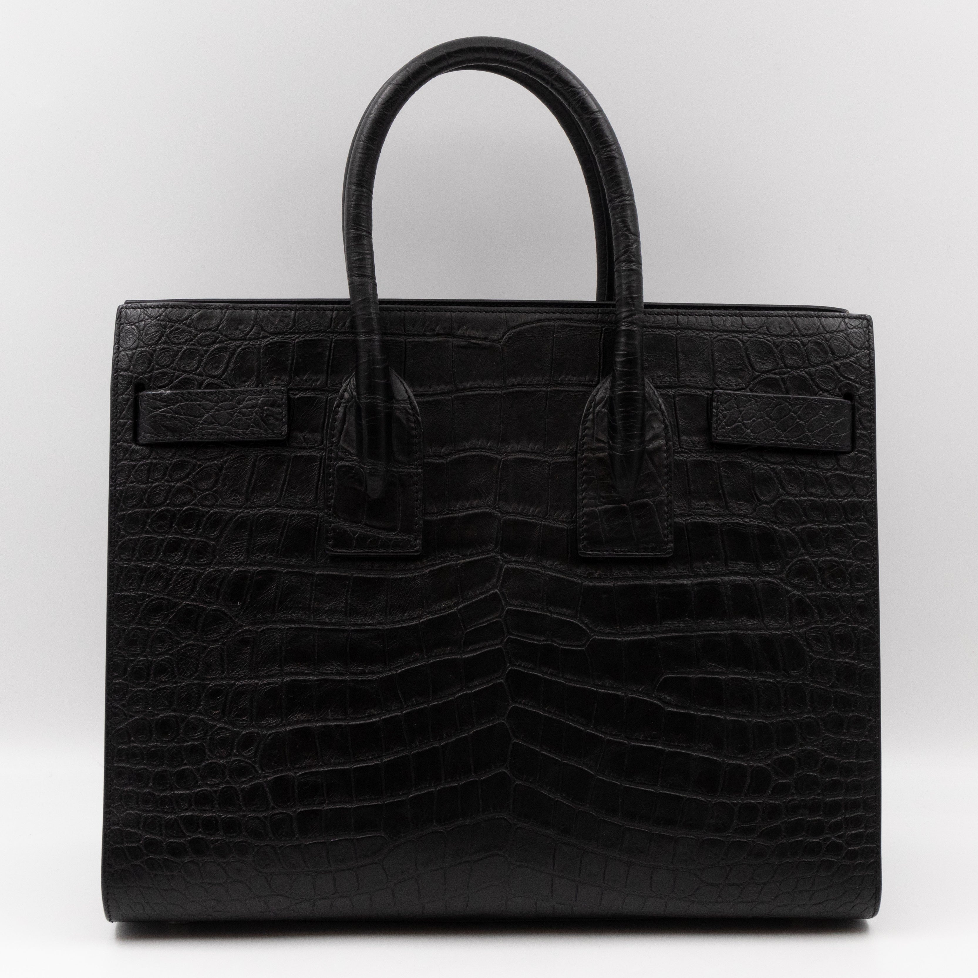 Sac de Jour Small Croc Black Embossed Leather