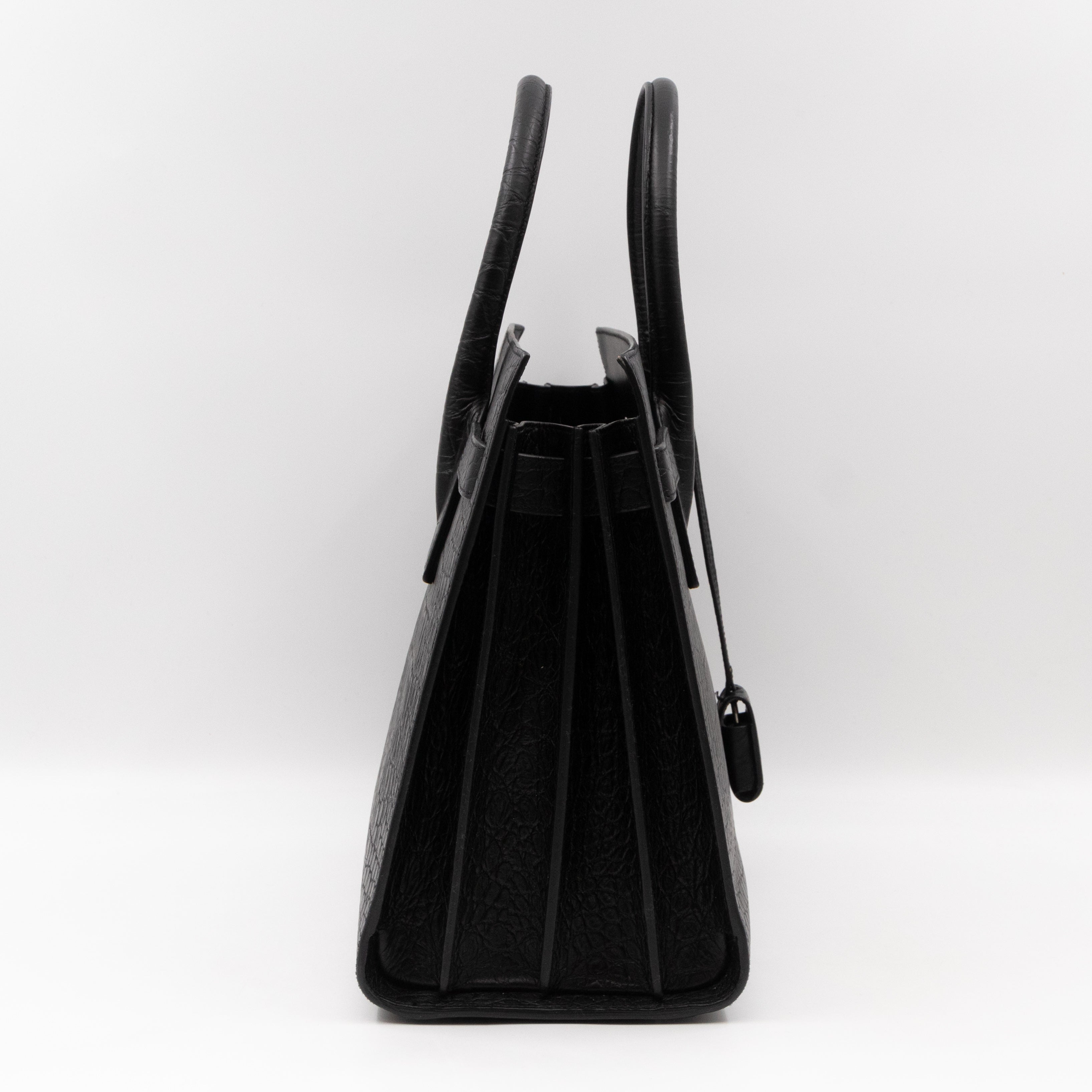 Sac de Jour Small Croc Black Embossed Leather